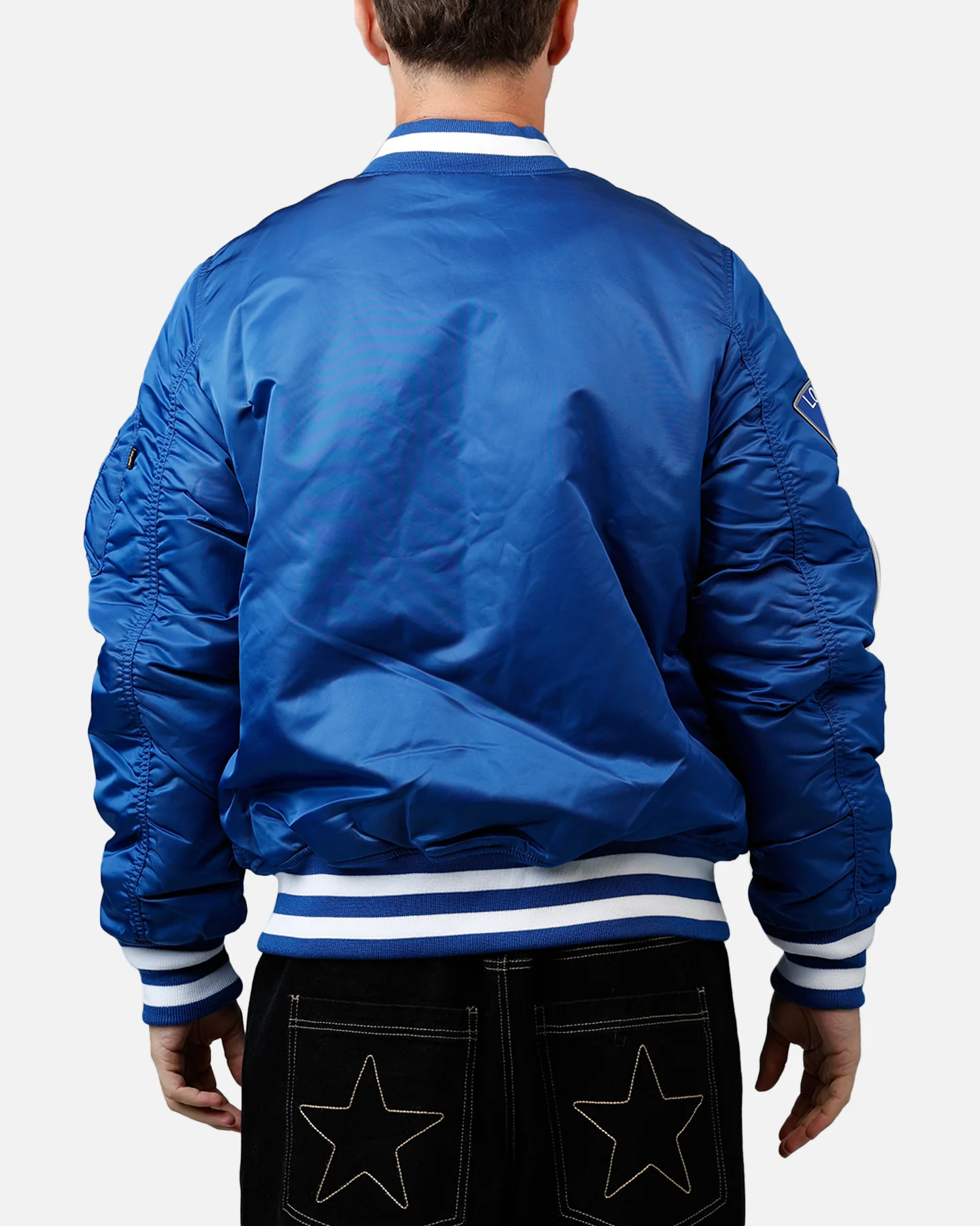 New Era X Alpha Series X MLB Los Angeles Dodgers MA-1 Bomber Jacket Dark Royal - Image 2