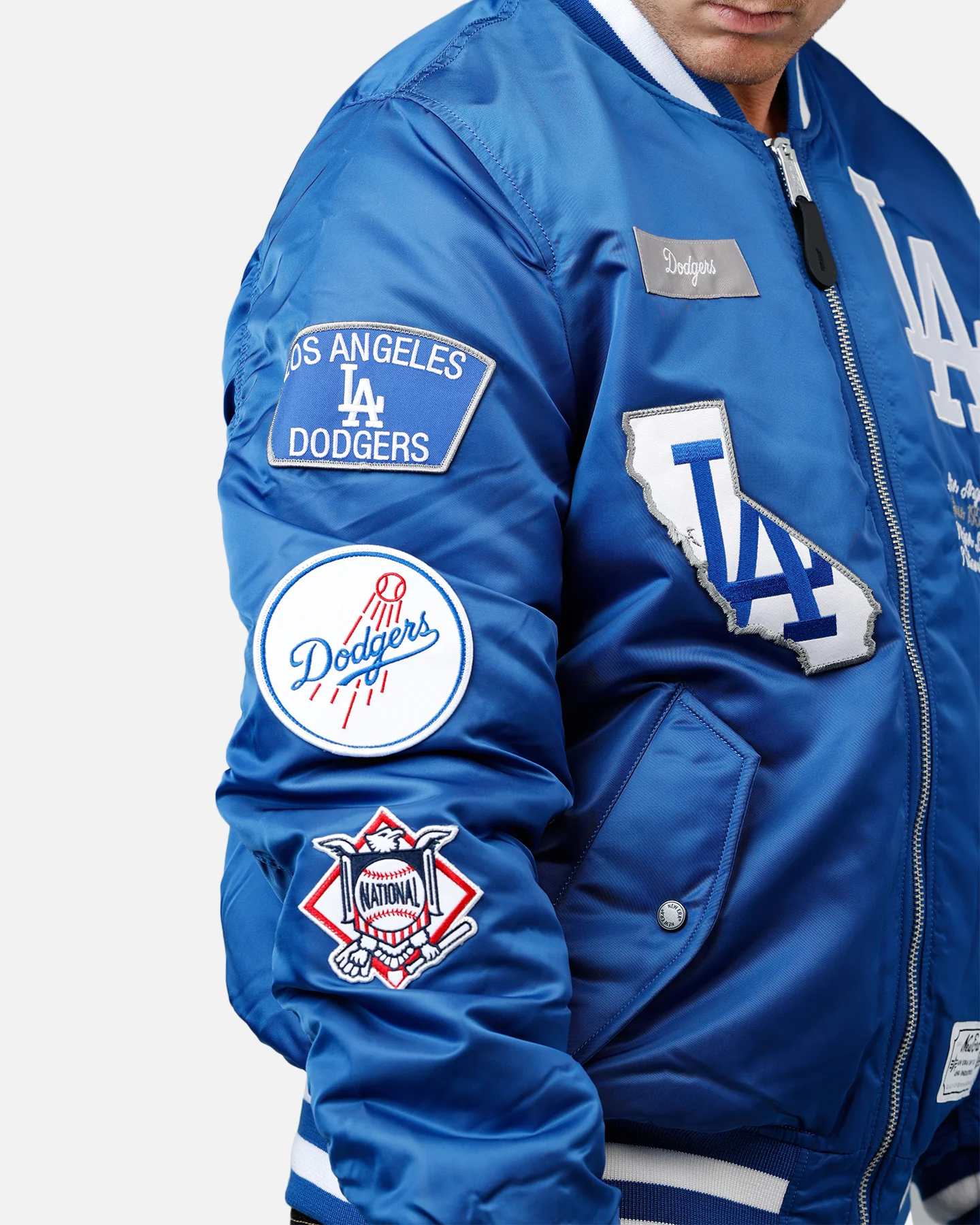 New Era X Alpha Series X MLB Los Angeles Dodgers MA-1 Bomber Jacket Dark Royal - Image 7
