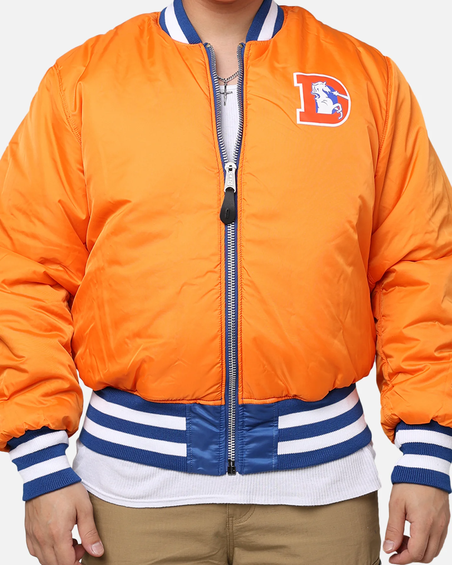 New Era X Alpha Series X NFL Denver Broncos MA-1 Bomber Jacket Royal - Image 16