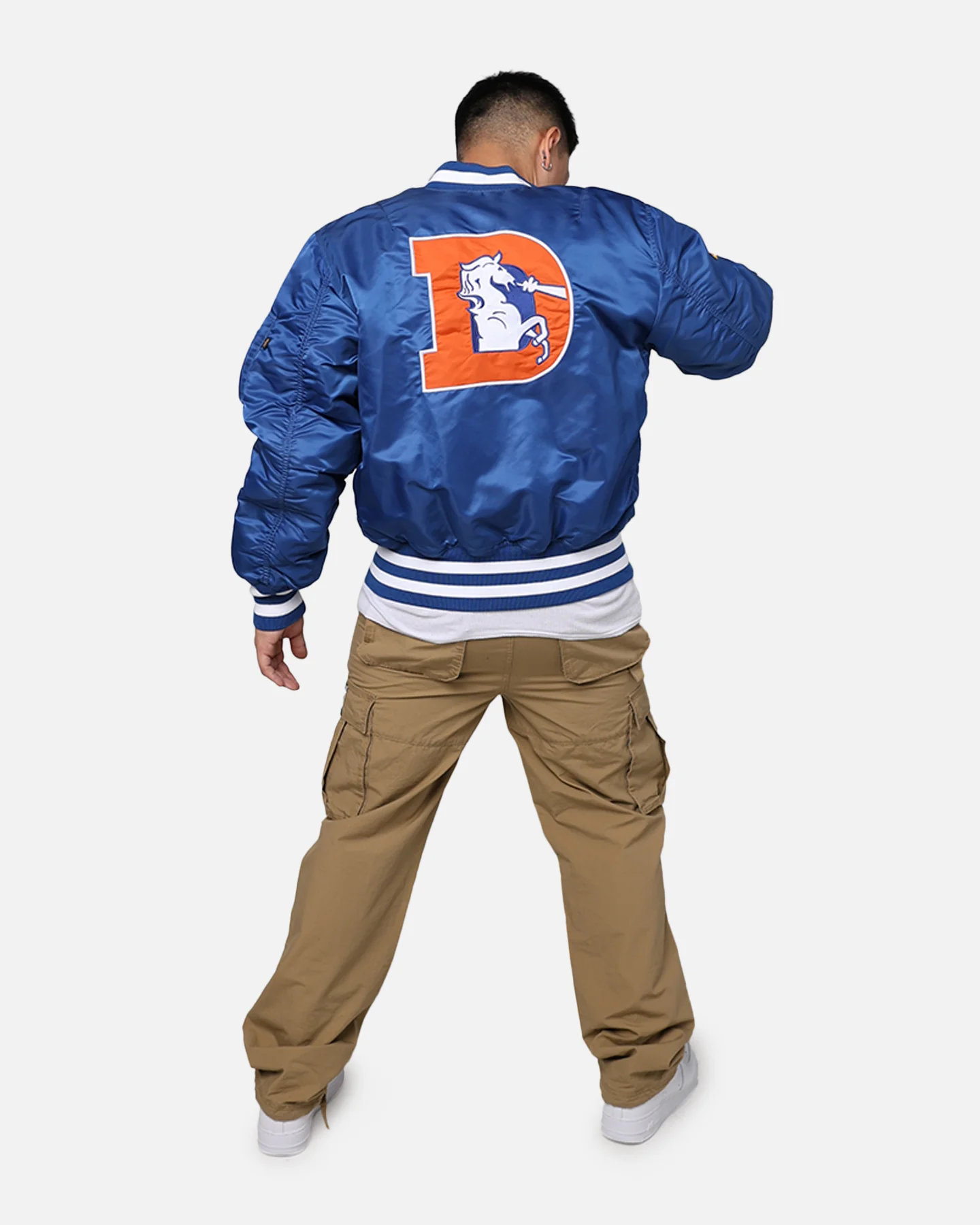 New Era X Alpha Series X NFL Denver Broncos MA-1 Bomber Jacket Royal - Image 3