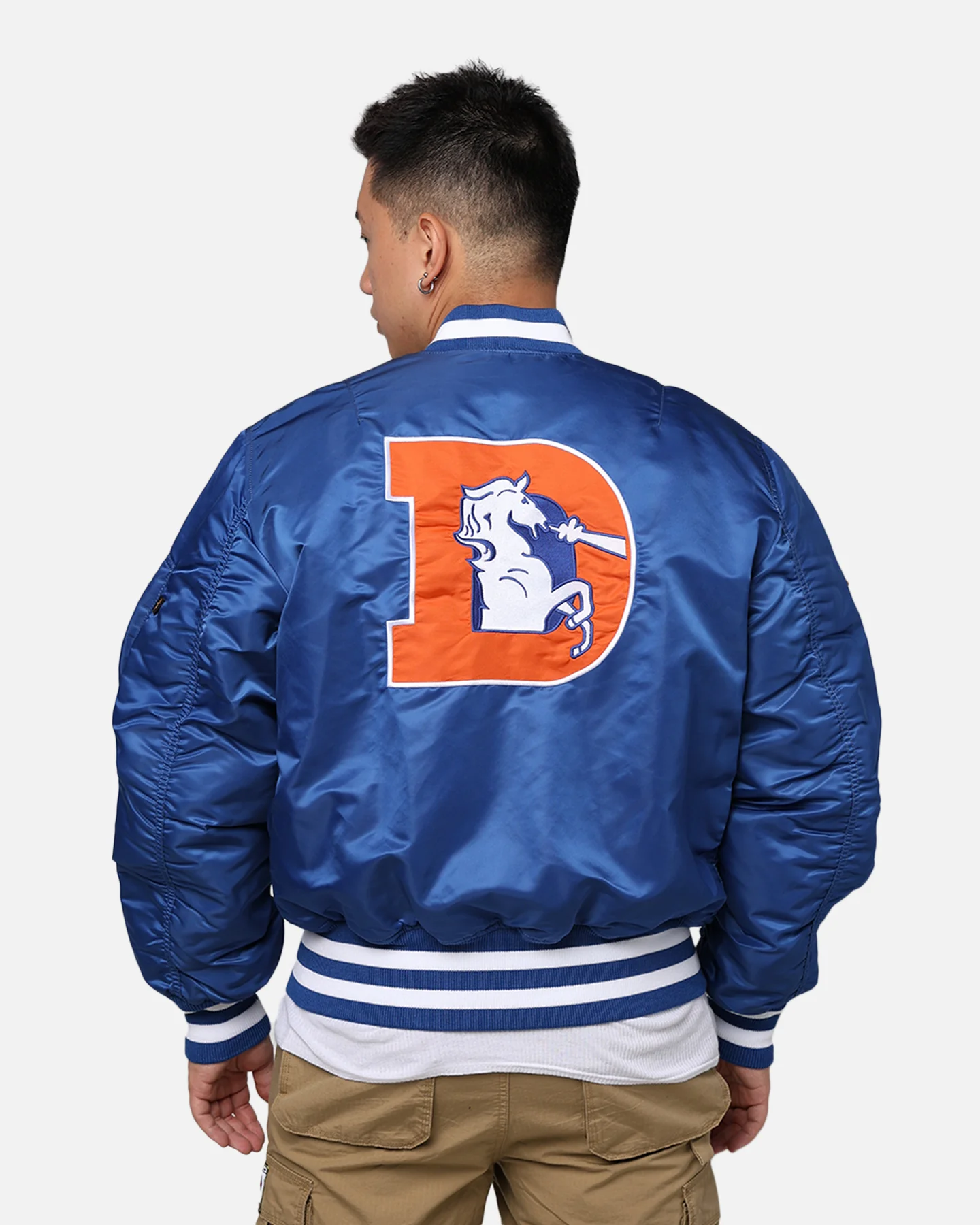 New Era X Alpha Series X NFL Denver Broncos MA-1 Bomber Jacket Royal - Image 5