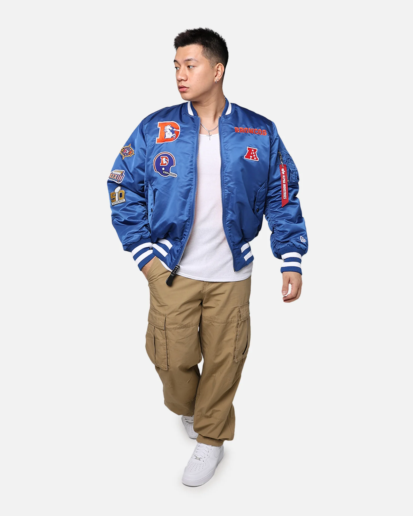 New Era X Alpha Series X NFL Denver Broncos MA-1 Bomber Jacket Royal - Image 8