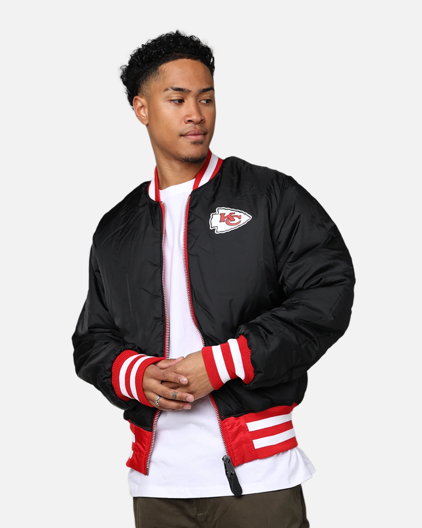 New Era X Alpha Series X NFL Kansas City Chiefs MA-1 Bomber Jacket Navy/Magenta - Image 13