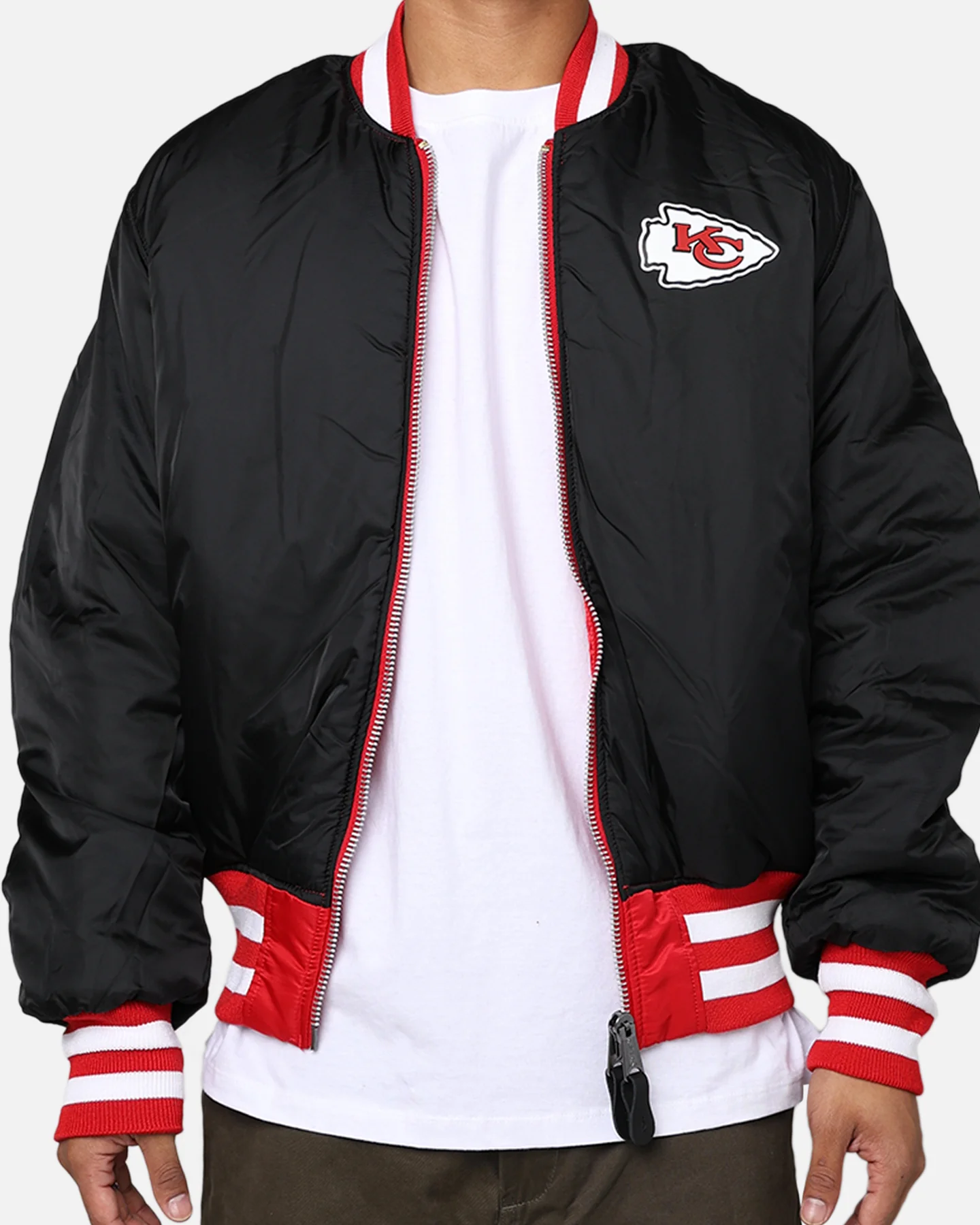 New Era X Alpha Series X NFL Kansas City Chiefs MA-1 Bomber Jacket Navy/Magenta - Image 15
