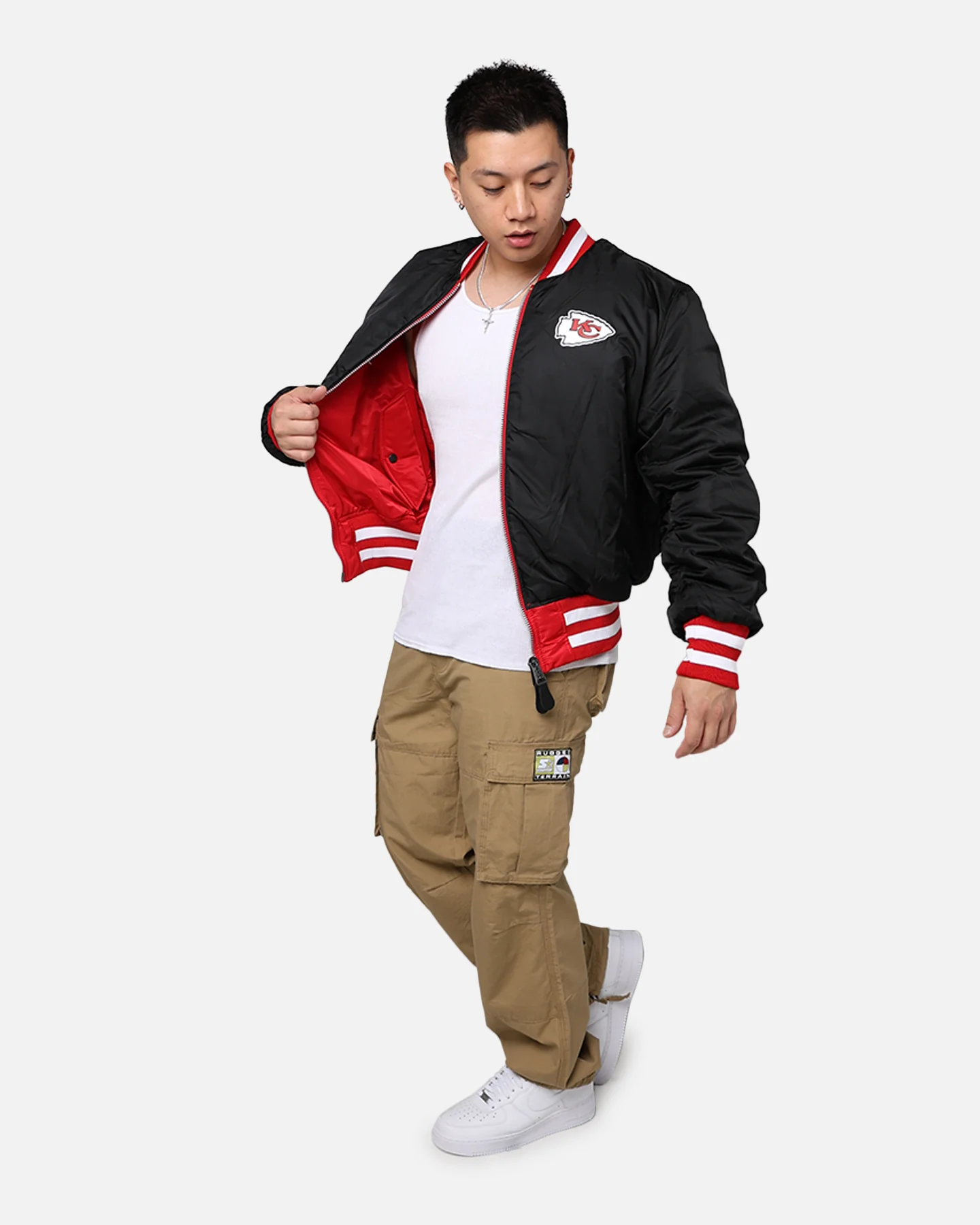 New Era X Alpha Series X NFL Kansas City Chiefs MA-1 Bomber Jacket Navy/Magenta - Image 20