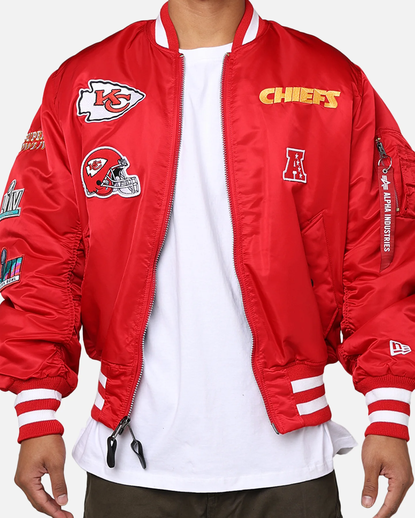 New Era X Alpha Series X NFL Kansas City Chiefs MA-1 Bomber Jacket Navy/Magenta - Image 4