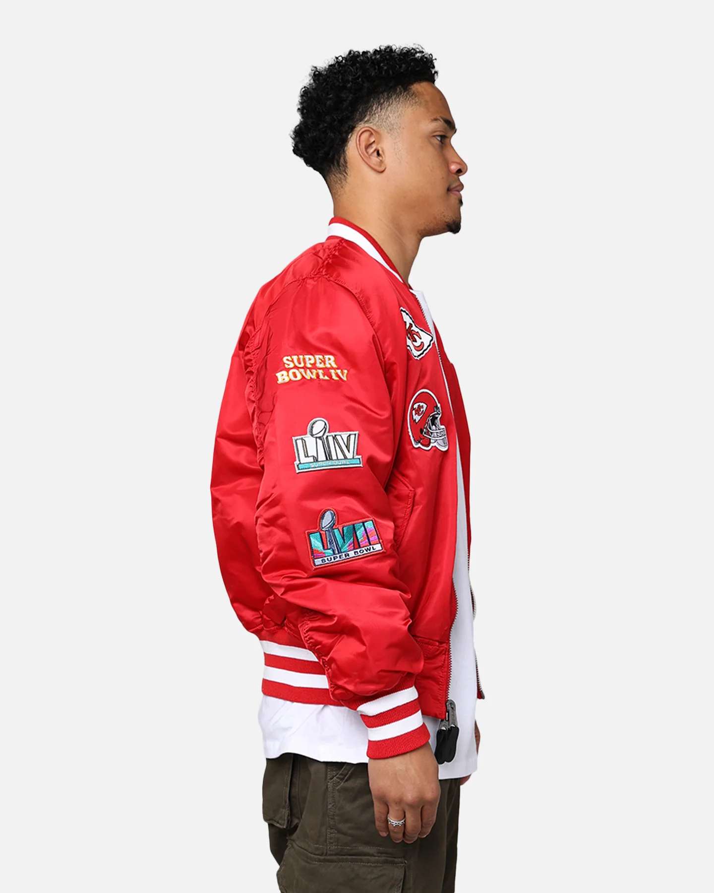 New Era X Alpha Series X NFL Kansas City Chiefs MA-1 Bomber Jacket Navy/Magenta - Image 6