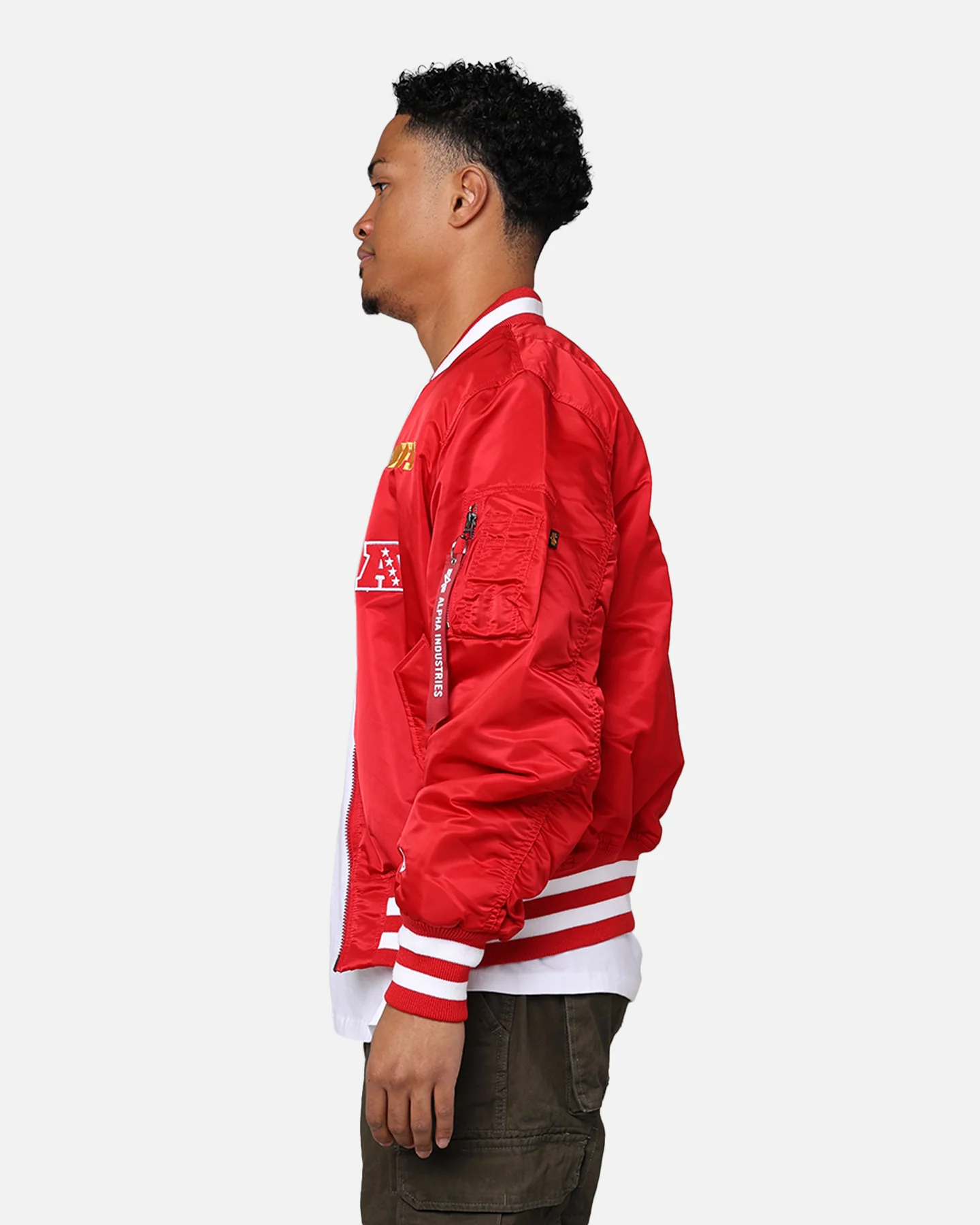 New Era X Alpha Series X NFL Kansas City Chiefs MA-1 Bomber Jacket Navy/Magenta - Image 7