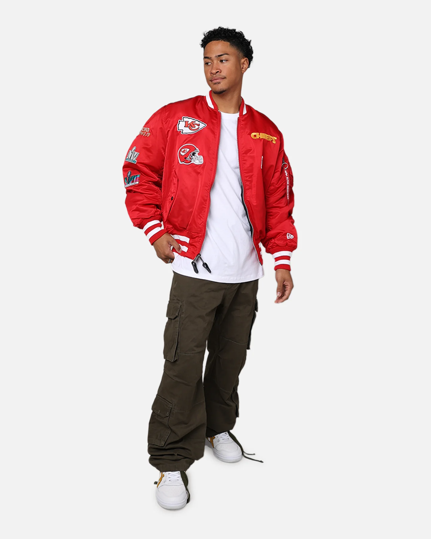 New Era X Alpha Series X NFL Kansas City Chiefs MA-1 Bomber Jacket Navy/Magenta - Image 8