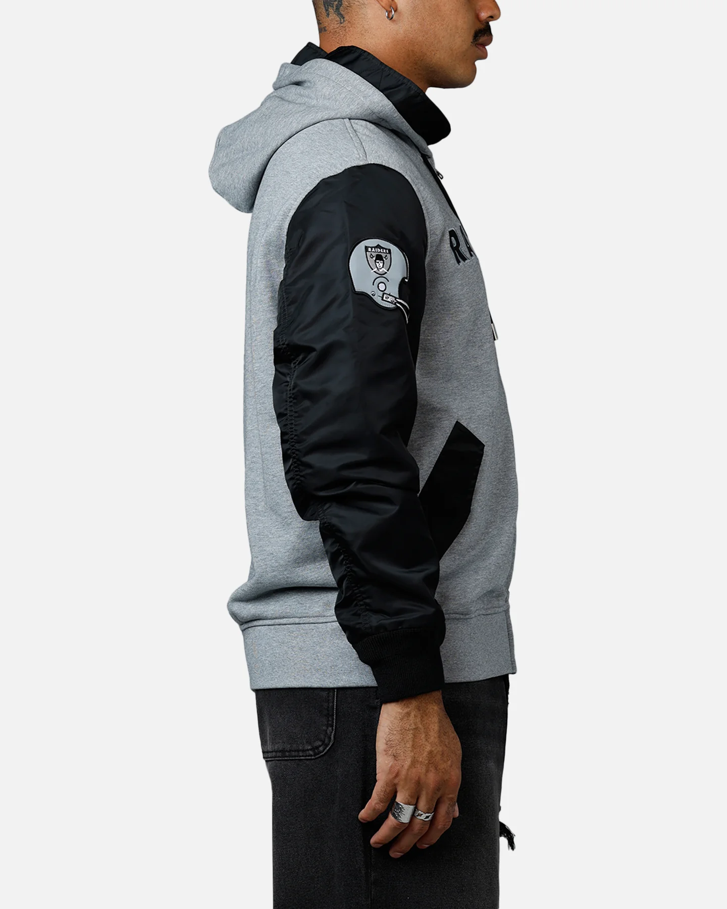 New Era X Alpha Series X NFL Oakland Raiders Jacket Grey/Black - Image 4