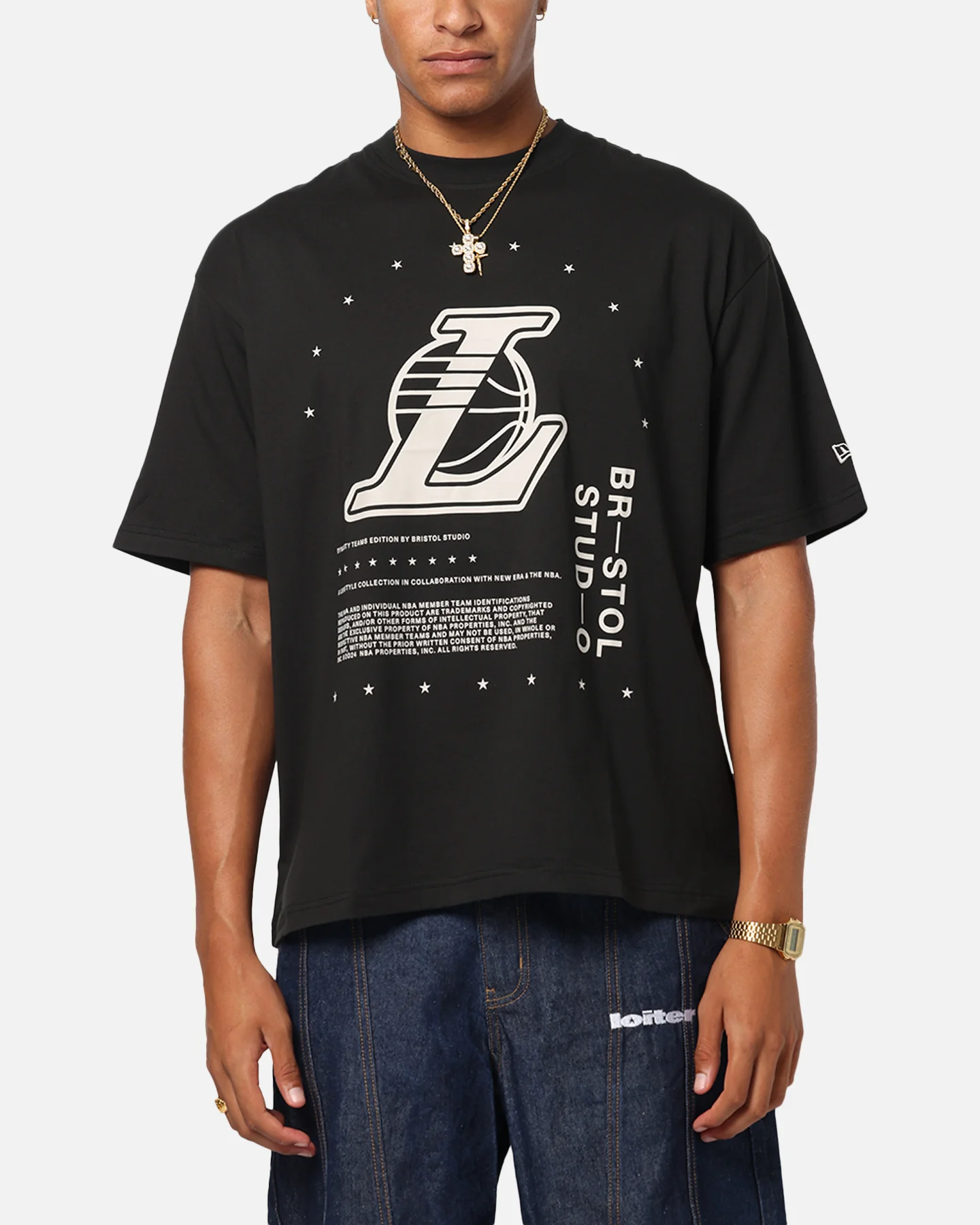New Era X Bristol Studio Los Angeles Lakers 'Teams Edition' T-Shirt Black