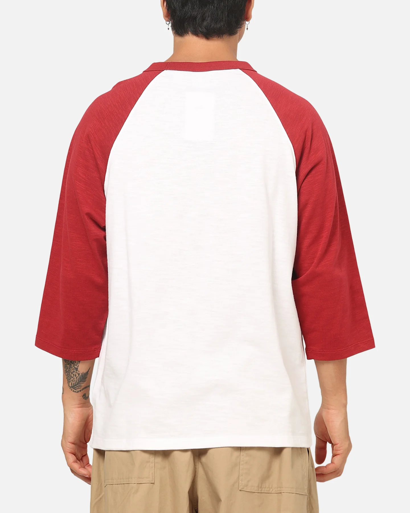 Nike 3/4 Sleeve Raglan Top Crimson/White - Image 3