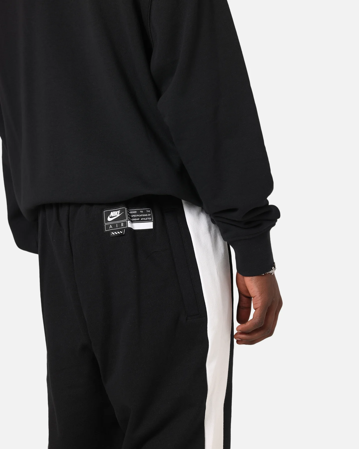 Nike Air Fleece Joggers Black/White/Black - Image 4