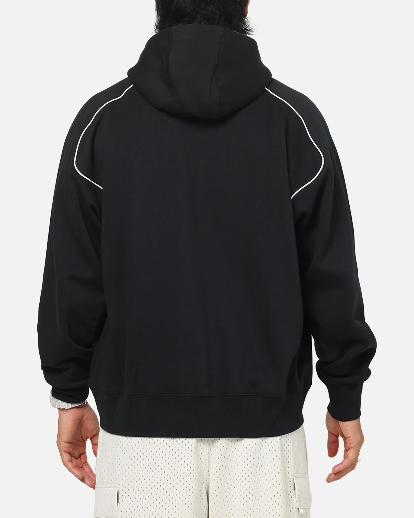 Nike Air Fleece Pullover Hoodie Black/White - Image 3