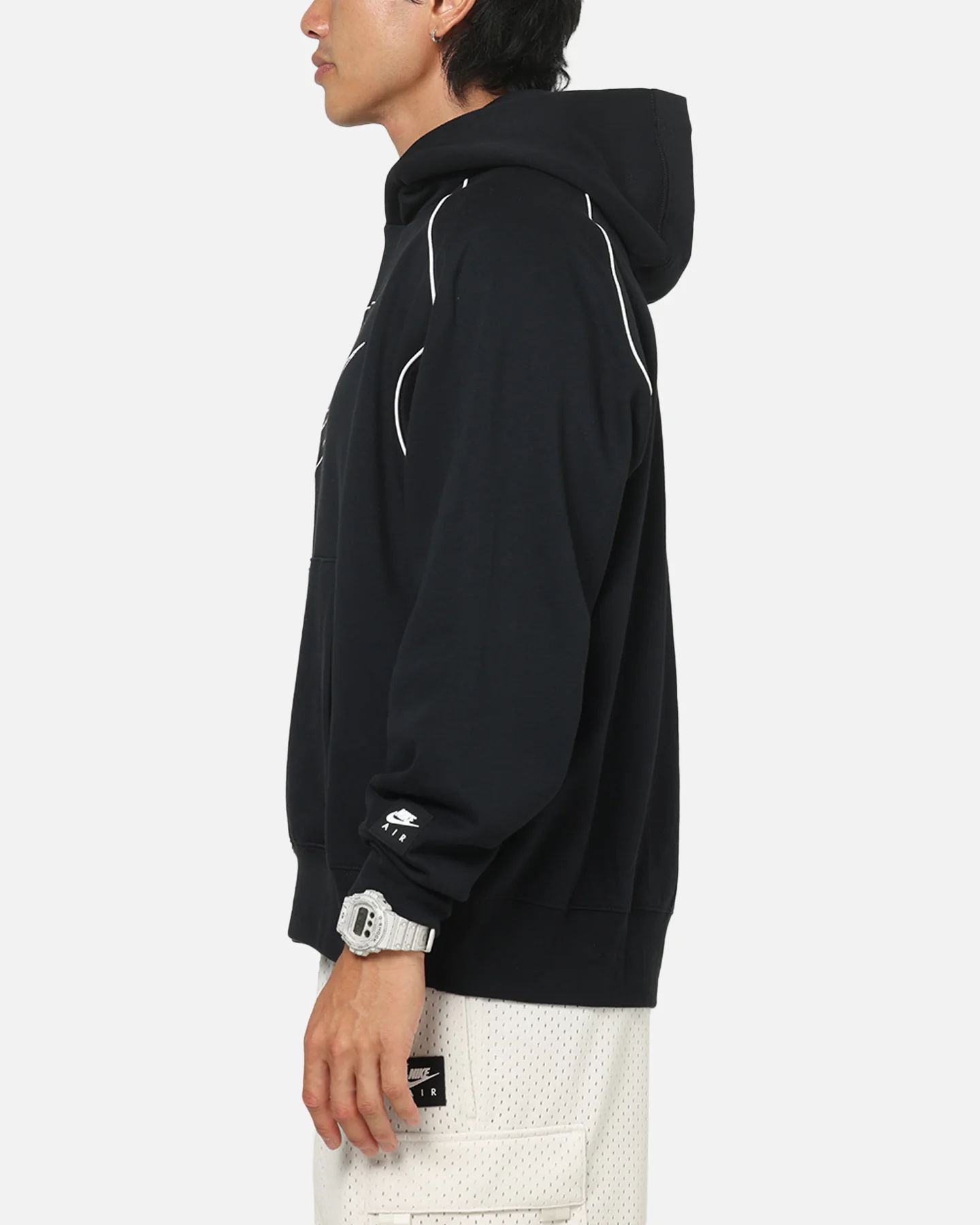 Nike Air Fleece Pullover Hoodie Black/White - Image 5