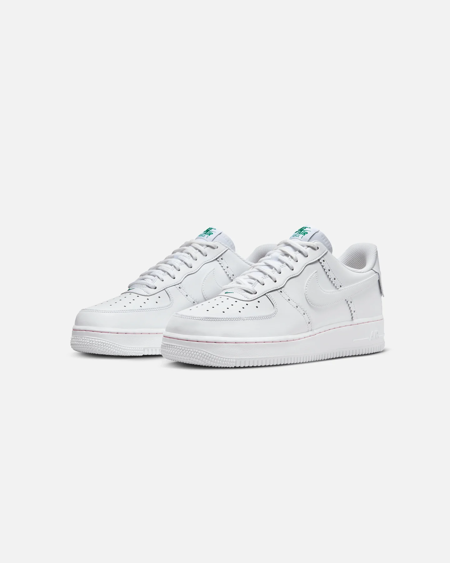 Nike Air Force 1 '07 LV8 "Brogue" White/White-Med Soft Pink - Image 2