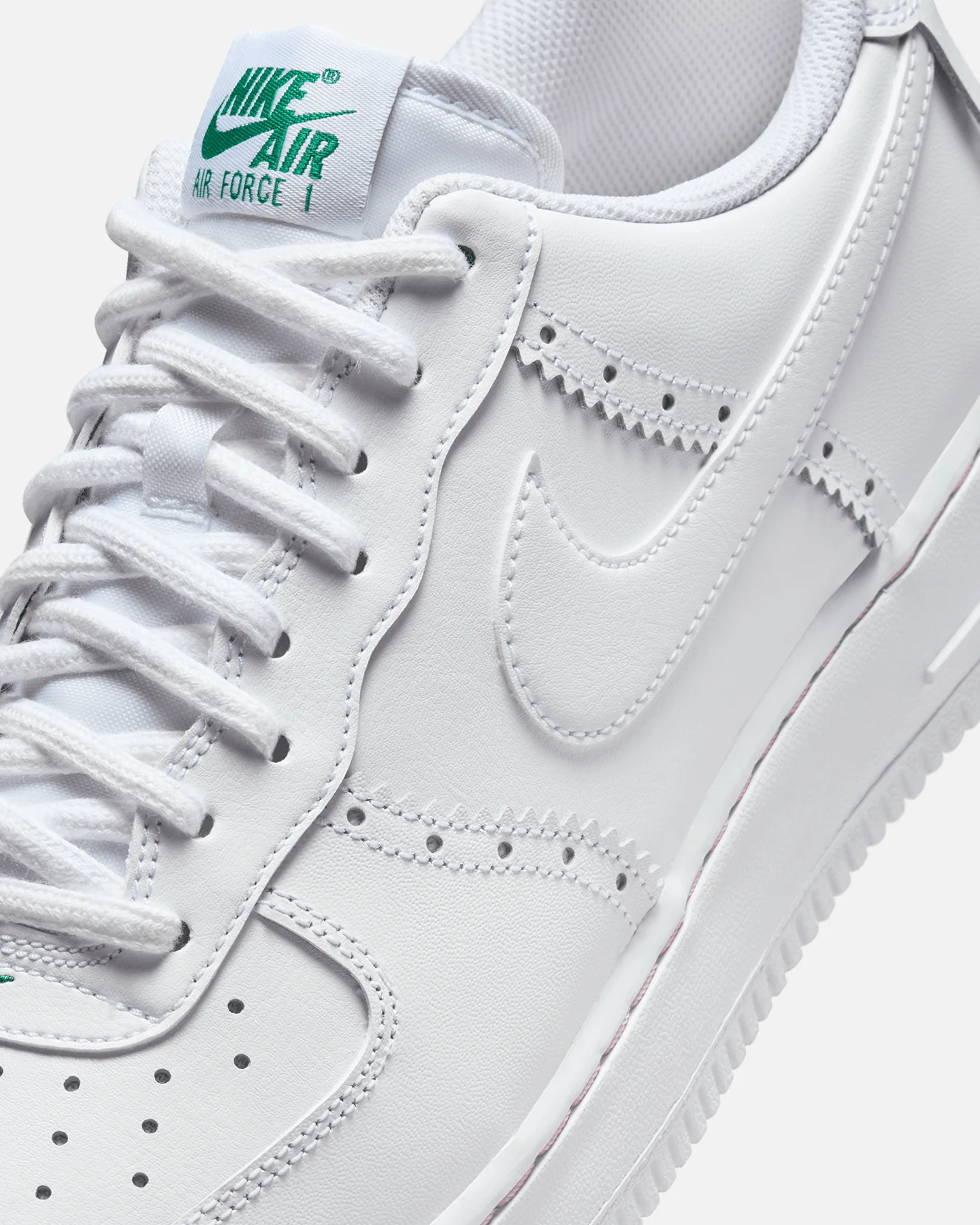 Nike Air Force 1 '07 LV8 "Brogue" White/White-Med Soft Pink - Image 6