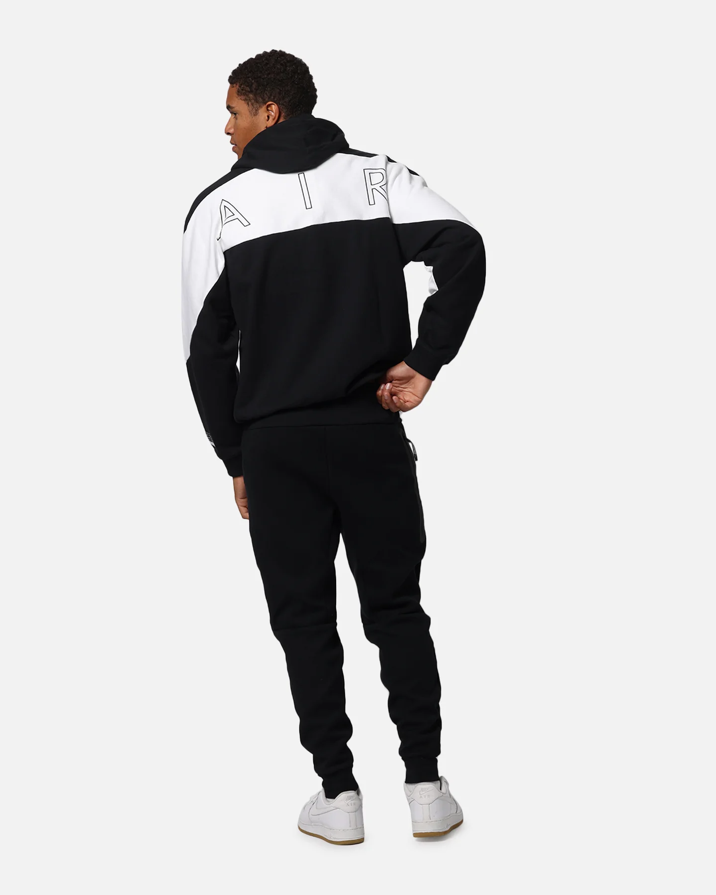 Nike Air Full-Zip Fleece Hoodie Black/White/White - Image 4