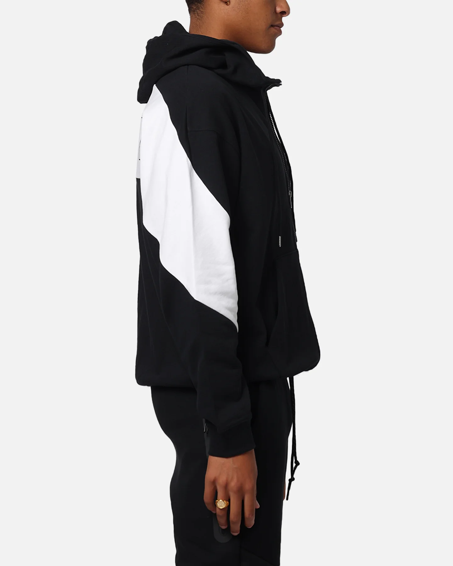 Nike Air Full-Zip Fleece Hoodie Black/White/White - Image 5