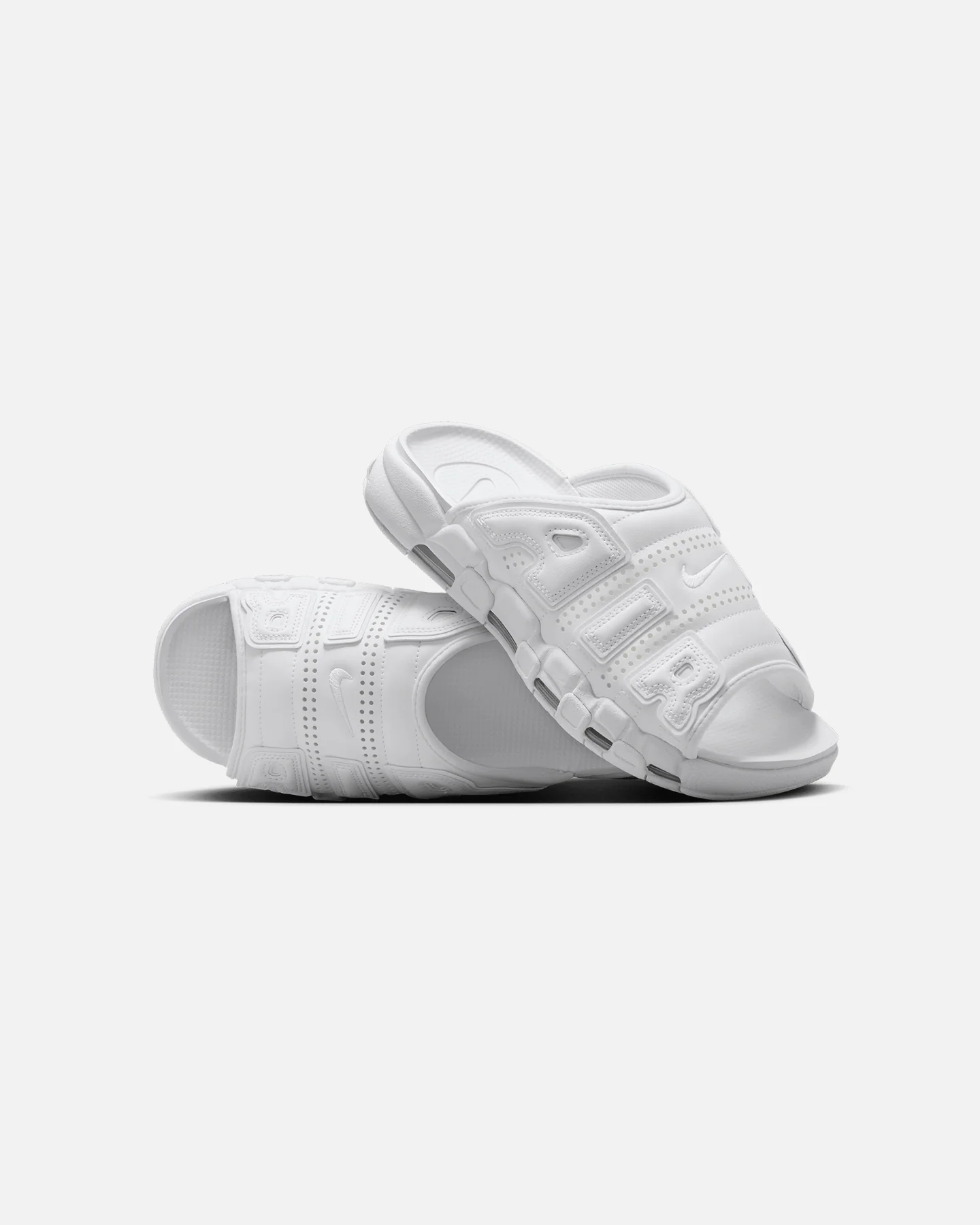 Nike Air More Uptempo Slides White/White-White - Image 2