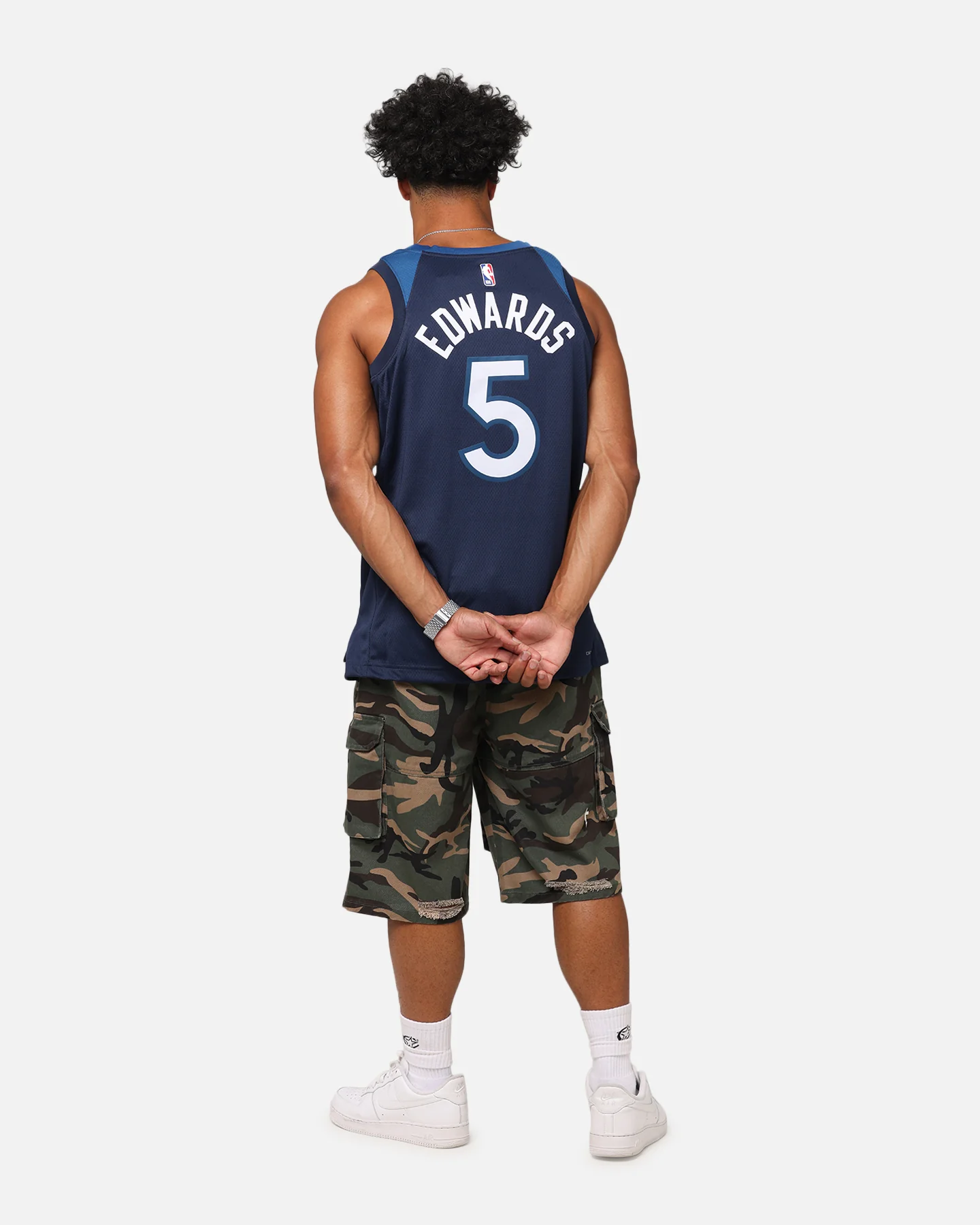 Nike Anthony Edwards Minnesota Timberwolves #5 Icon Edition 2022/23 Nike Dri-Fit NBA Swingman Jersey College Navy - Image 4