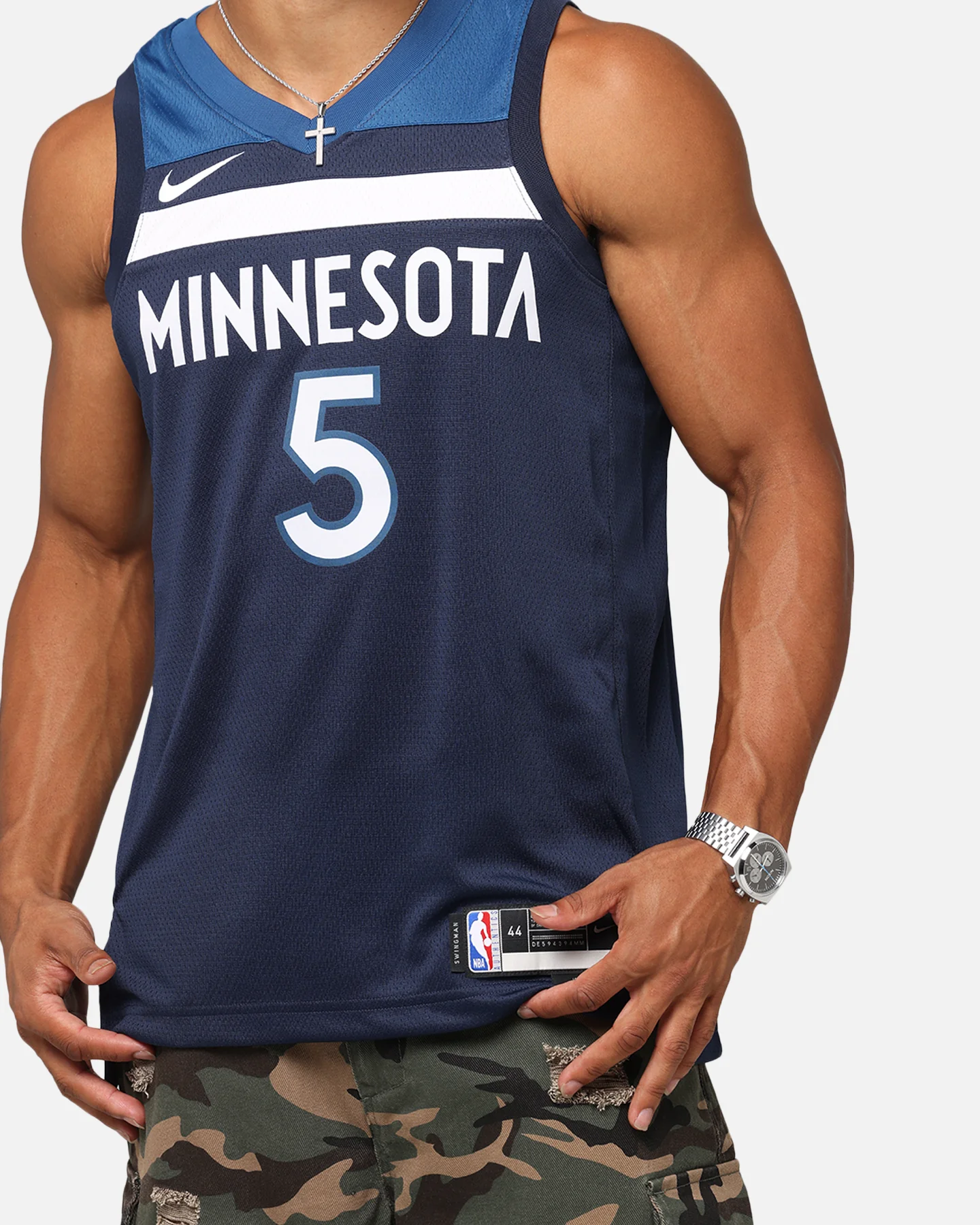 Nike Anthony Edwards Minnesota Timberwolves #5 Icon Edition 2022/23 Nike Dri-Fit NBA Swingman Jersey College Navy - Image 8