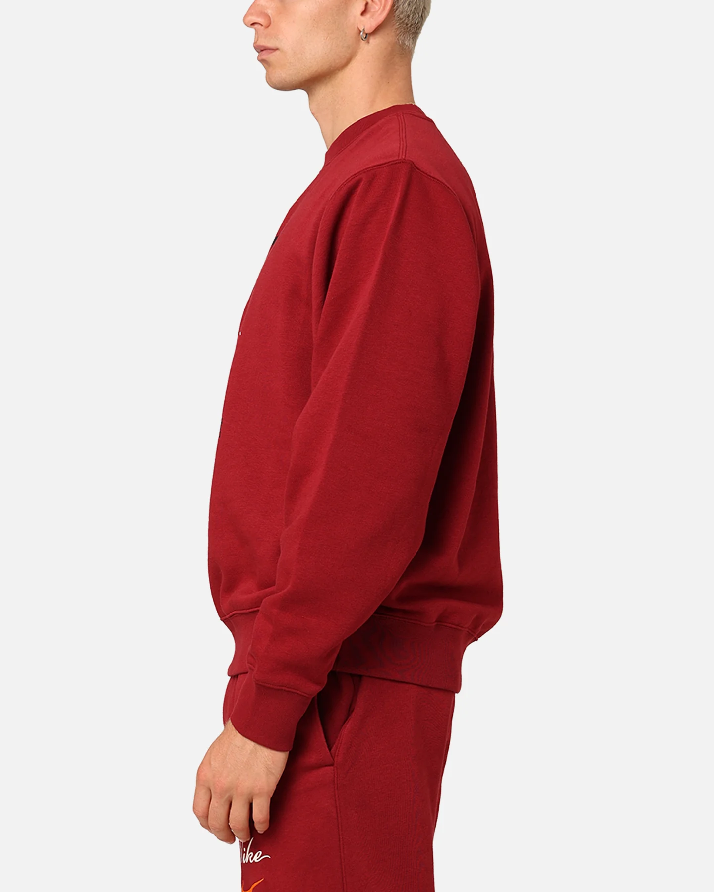 Nike Club Fleece Long-Sleeve Crewneck Team Red/Sail - Image 5