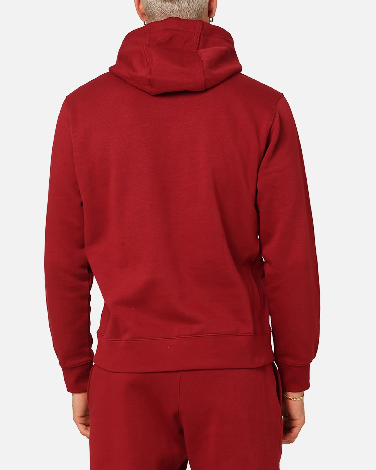 Nike Club Fleece Pullover Hoodie Team Red/Sail - Image 3