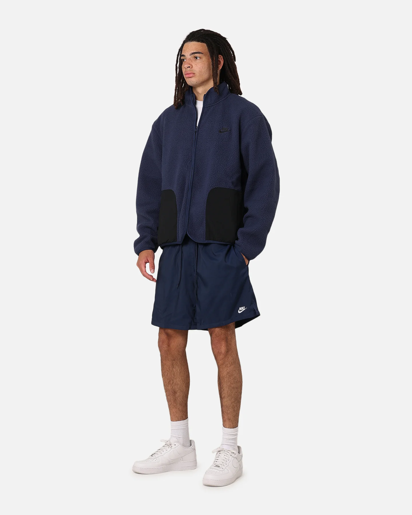 Nike Club Flow Shorts Midnight Navy/White - Image 2