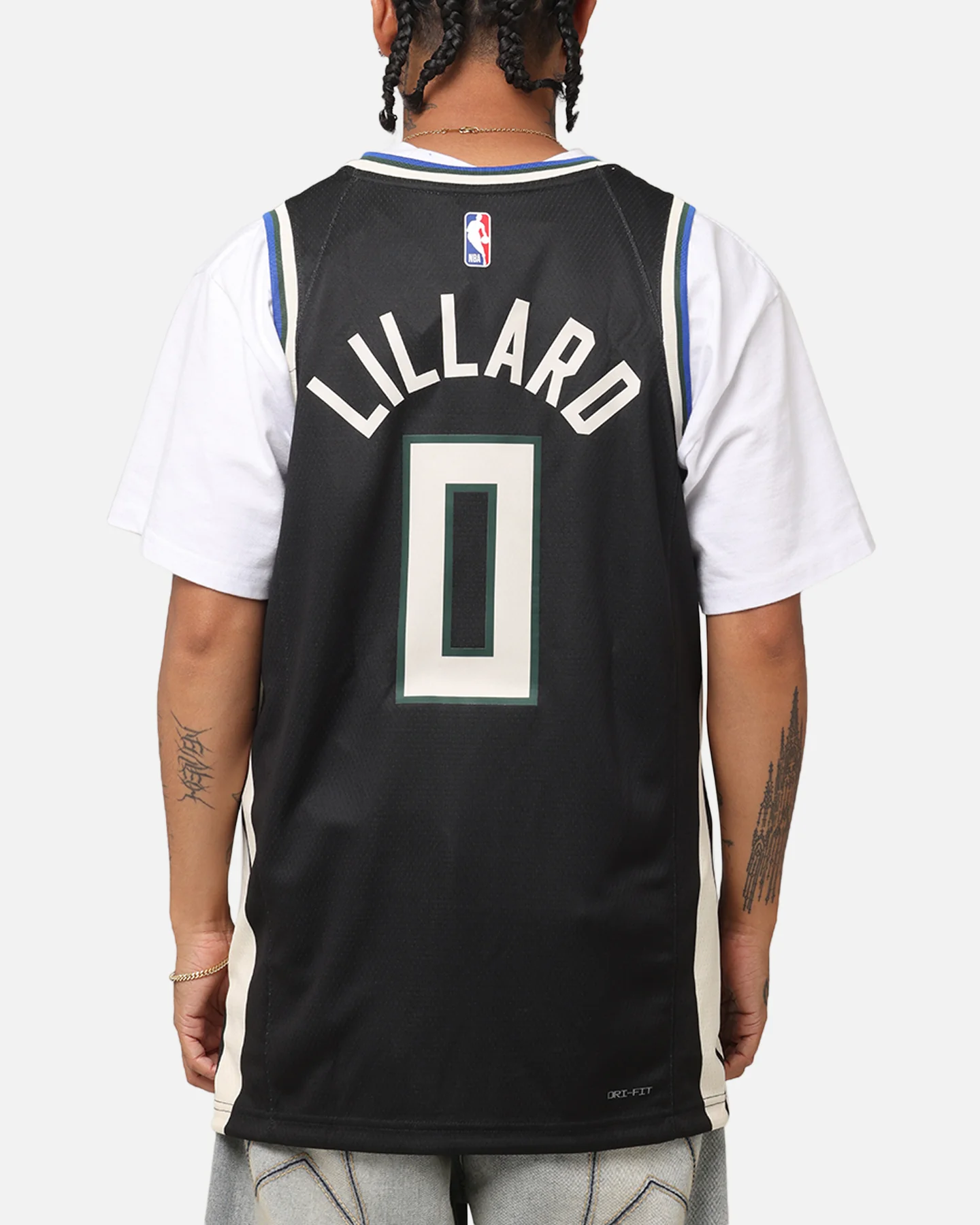 Nike Damian Lillard Milwaukee Bucks #0 Icon Edition 2022/23 Nike Dri-Fit NBA Swingman Jersey Black - Image 2