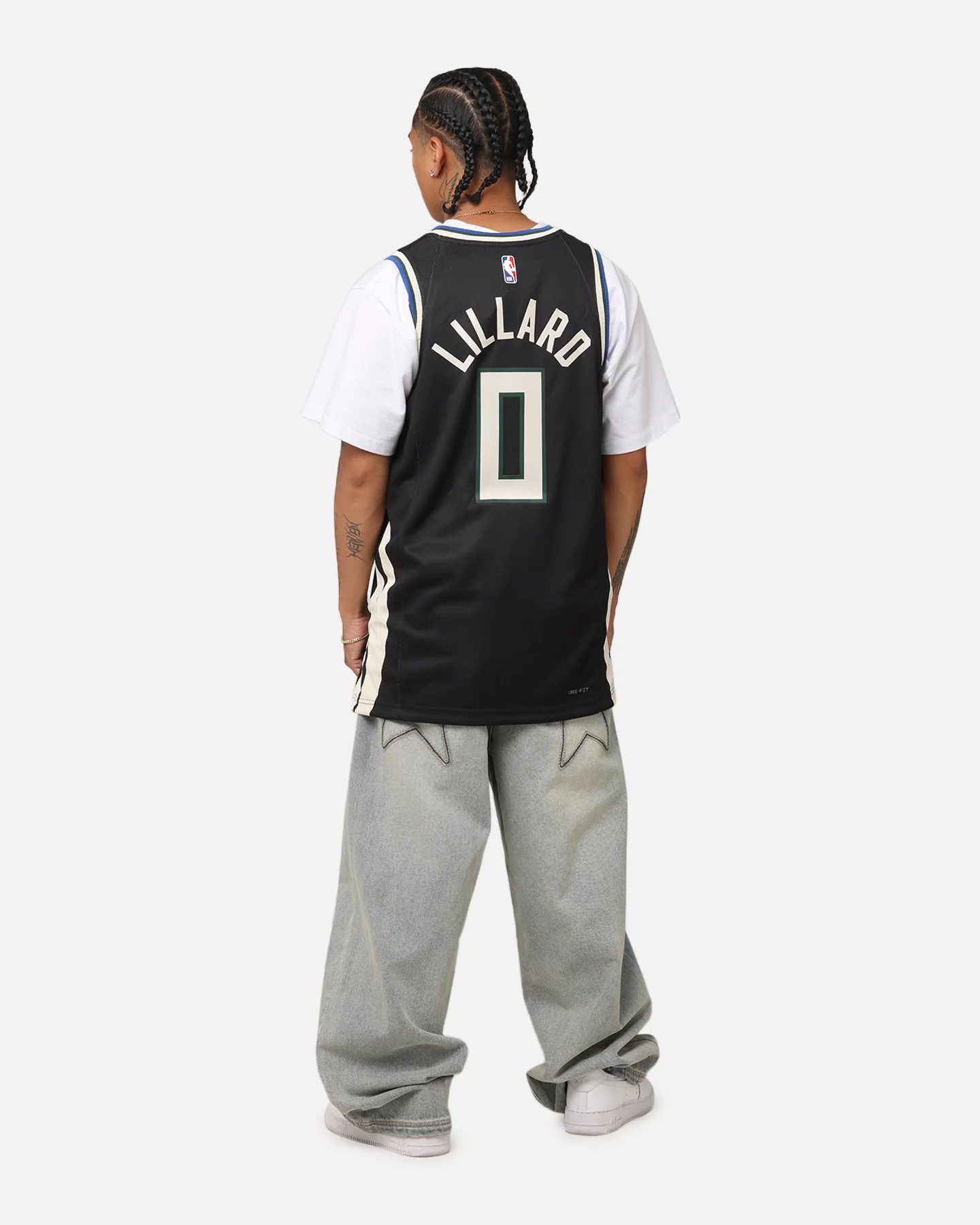 Nike Damian Lillard Milwaukee Bucks #0 Icon Edition 2022/23 Nike Dri-Fit NBA Swingman Jersey Black - Image 4