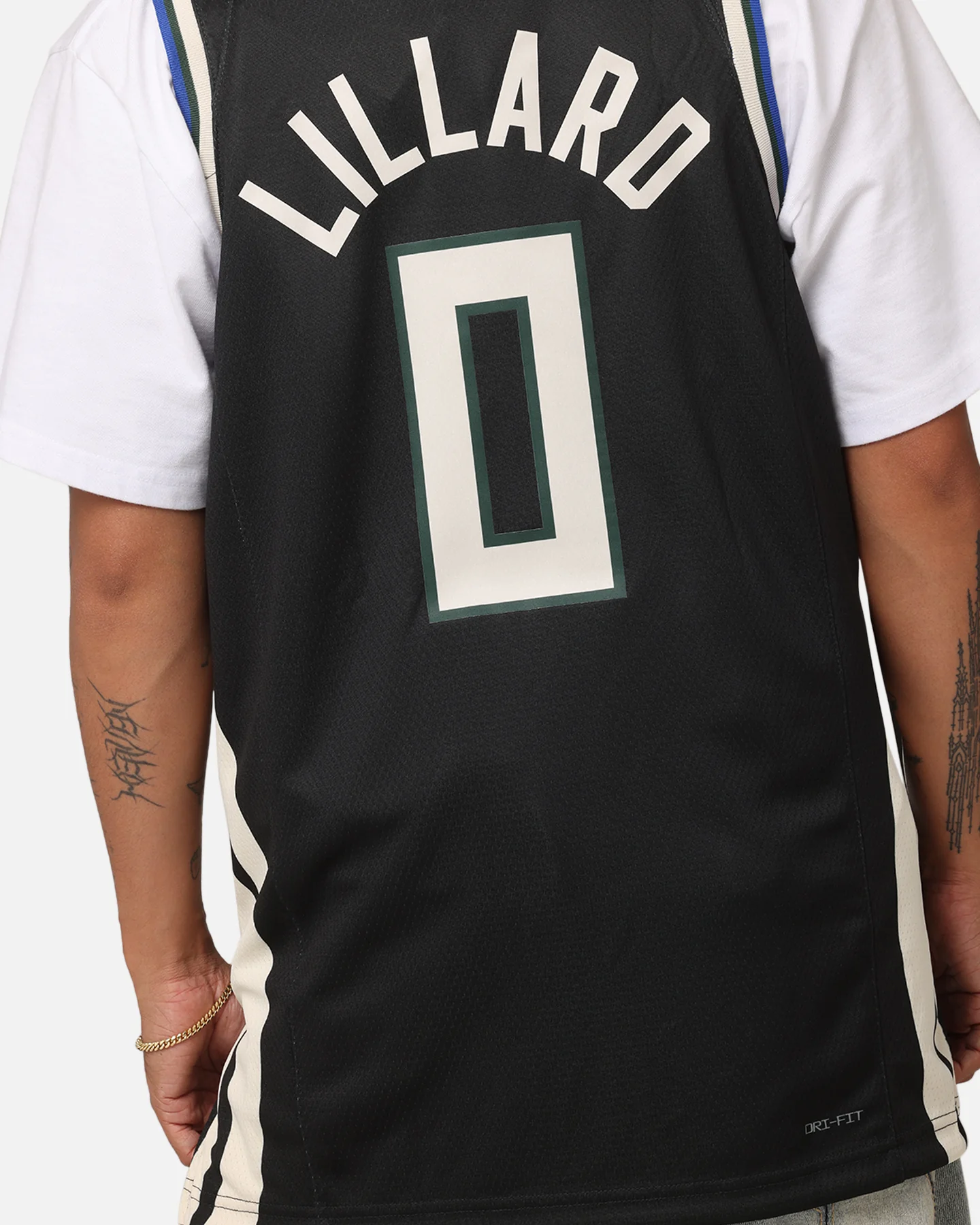 Nike Damian Lillard Milwaukee Bucks #0 Icon Edition 2022/23 Nike Dri-Fit NBA Swingman Jersey Black - Image 7