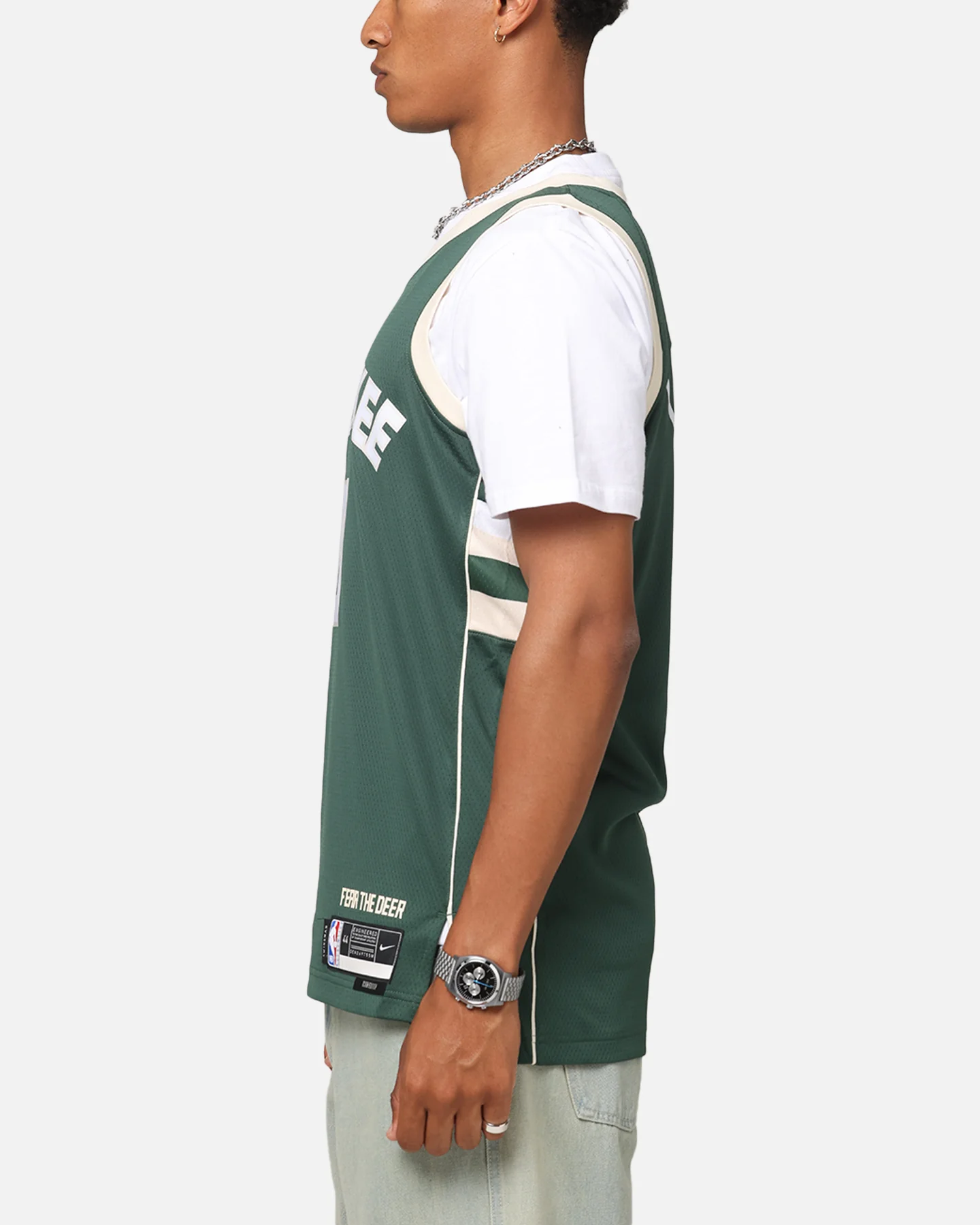 Nike Damian Lillard Milwaukee Bucks #0 Icon Edition 2022/23 Nike Dri-Fit NBA Swingman Jersey Green - Image 6
