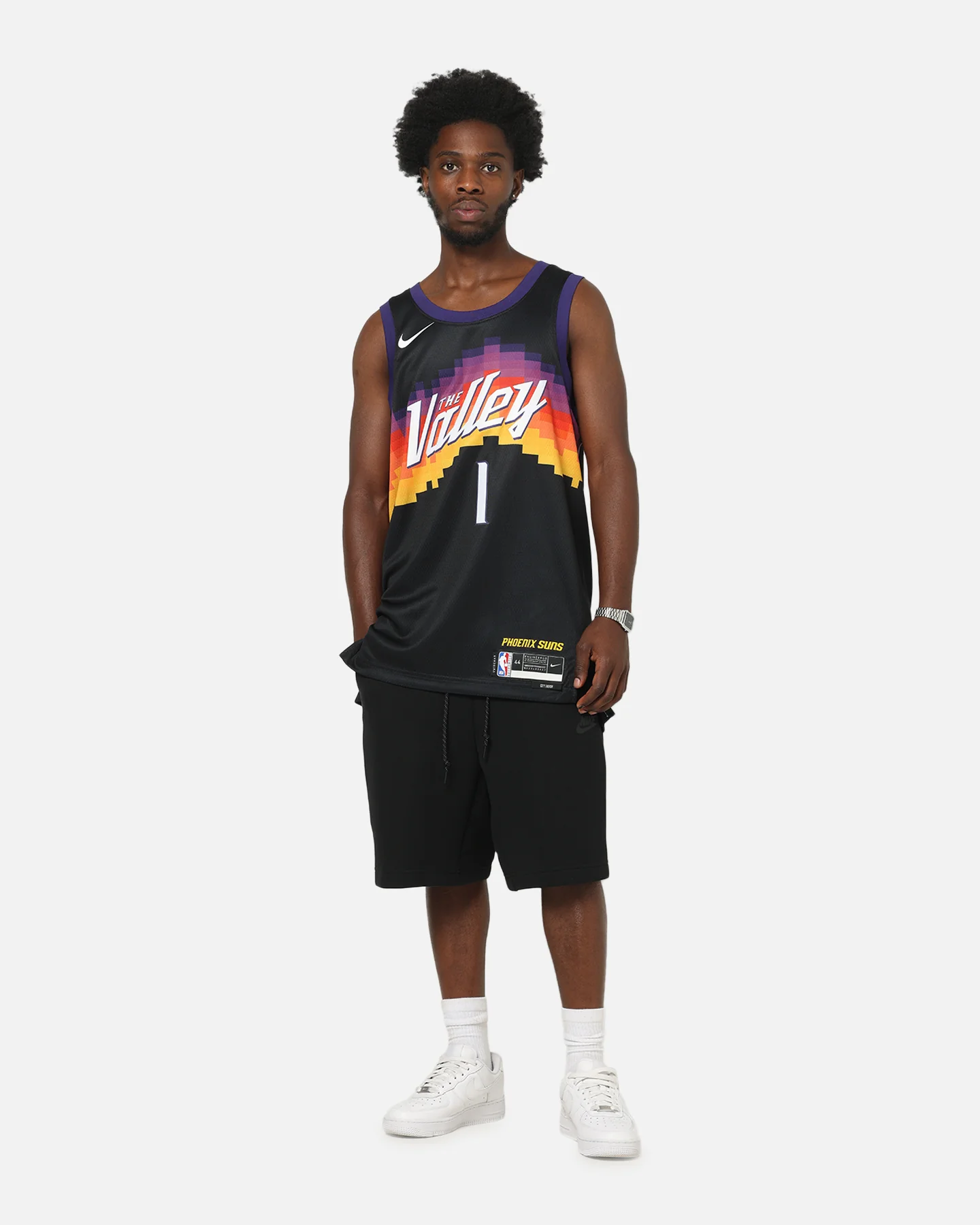 Nike Devin Booker Phoenix Suns #1 City Edition Dri-FIT NBA Swingman Jersey Black - Image 3