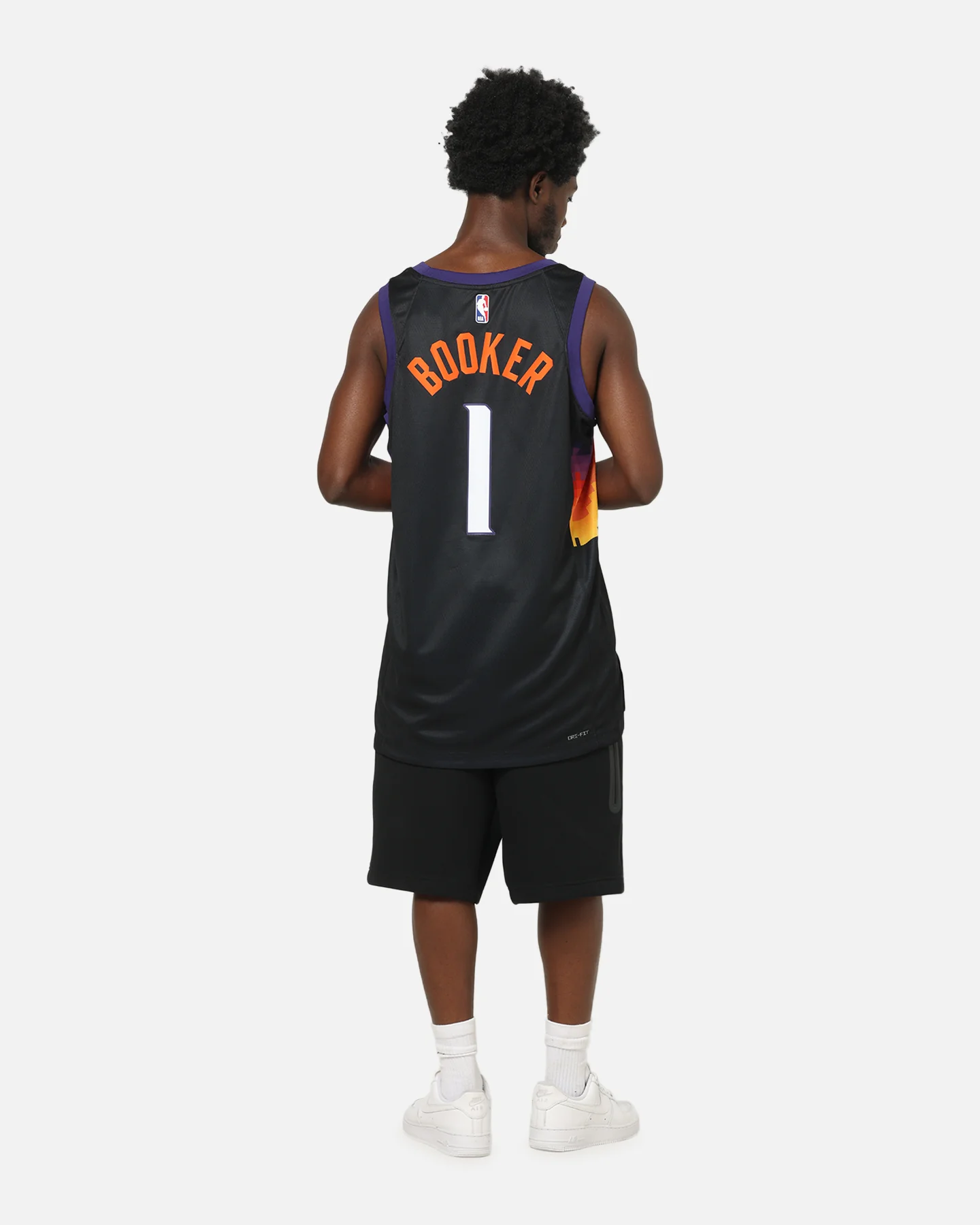 Nike Devin Booker Phoenix Suns #1 City Edition Dri-FIT NBA Swingman Jersey Black - Image 4
