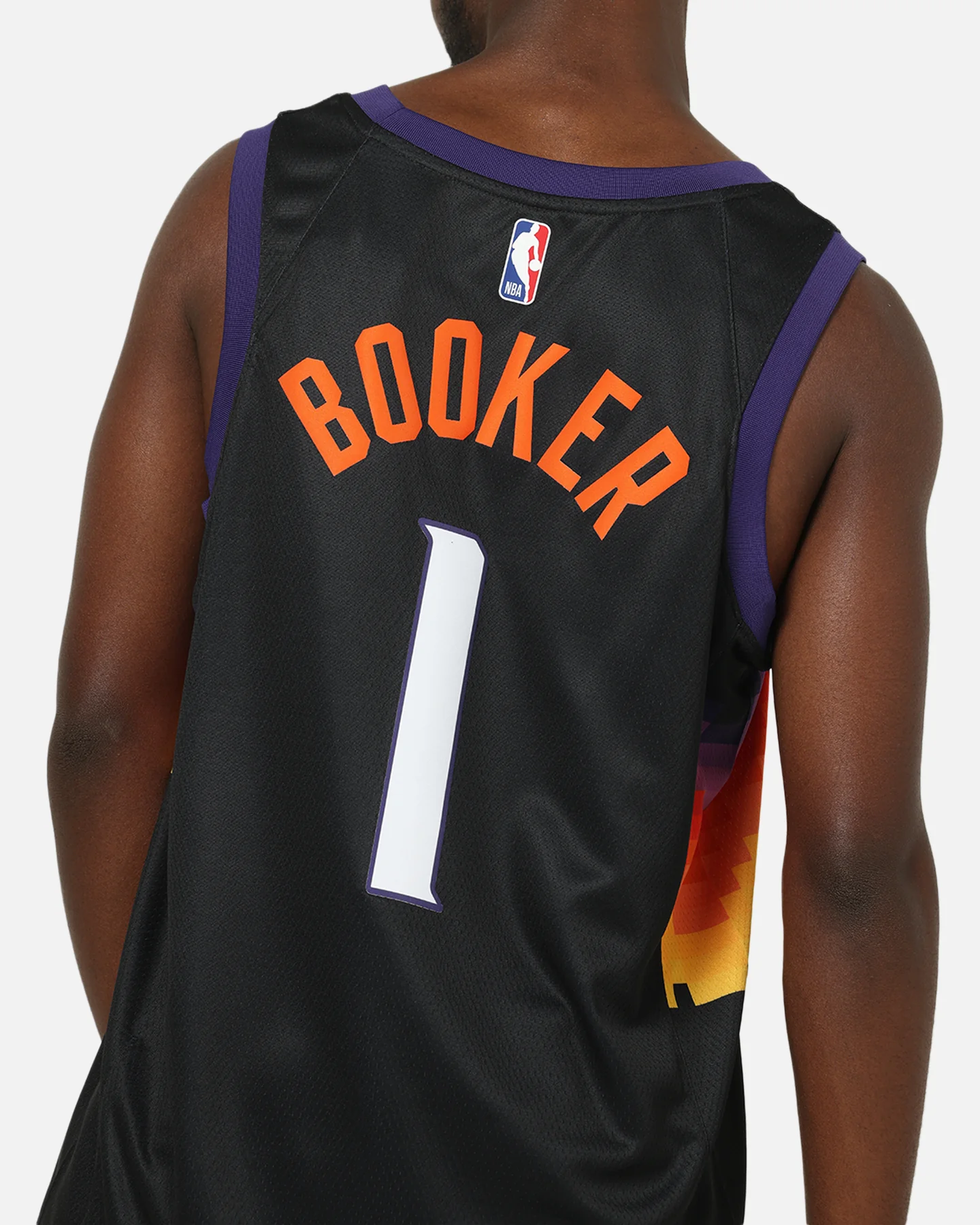 Nike Devin Booker Phoenix Suns #1 City Edition Dri-FIT NBA Swingman Jersey Black - Image 8