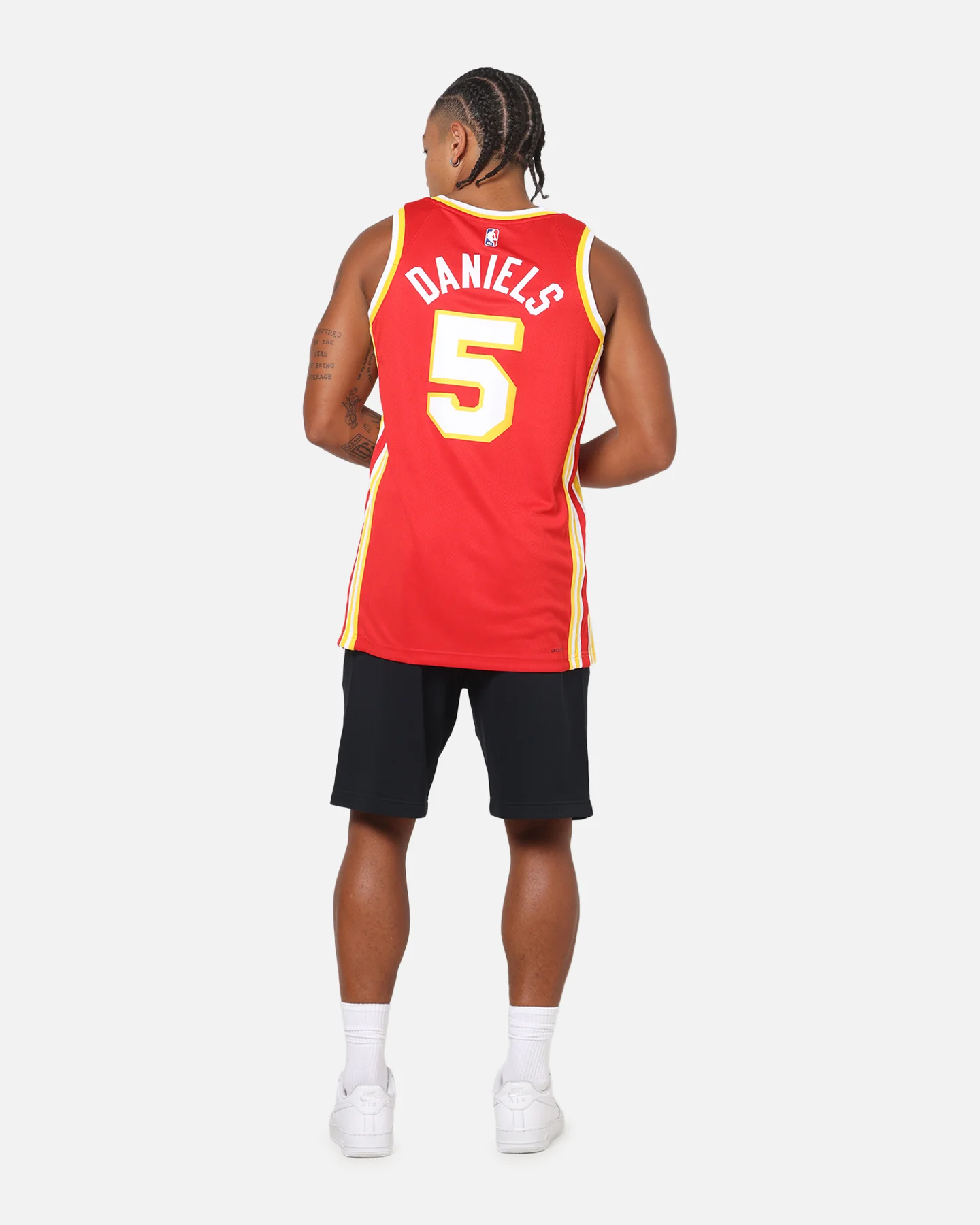 Nike Dyson Daniels Atlanta Hawks #5 Icon Edition Nike Dri-FIT NBA Swingman Jersey University Red - Image 4