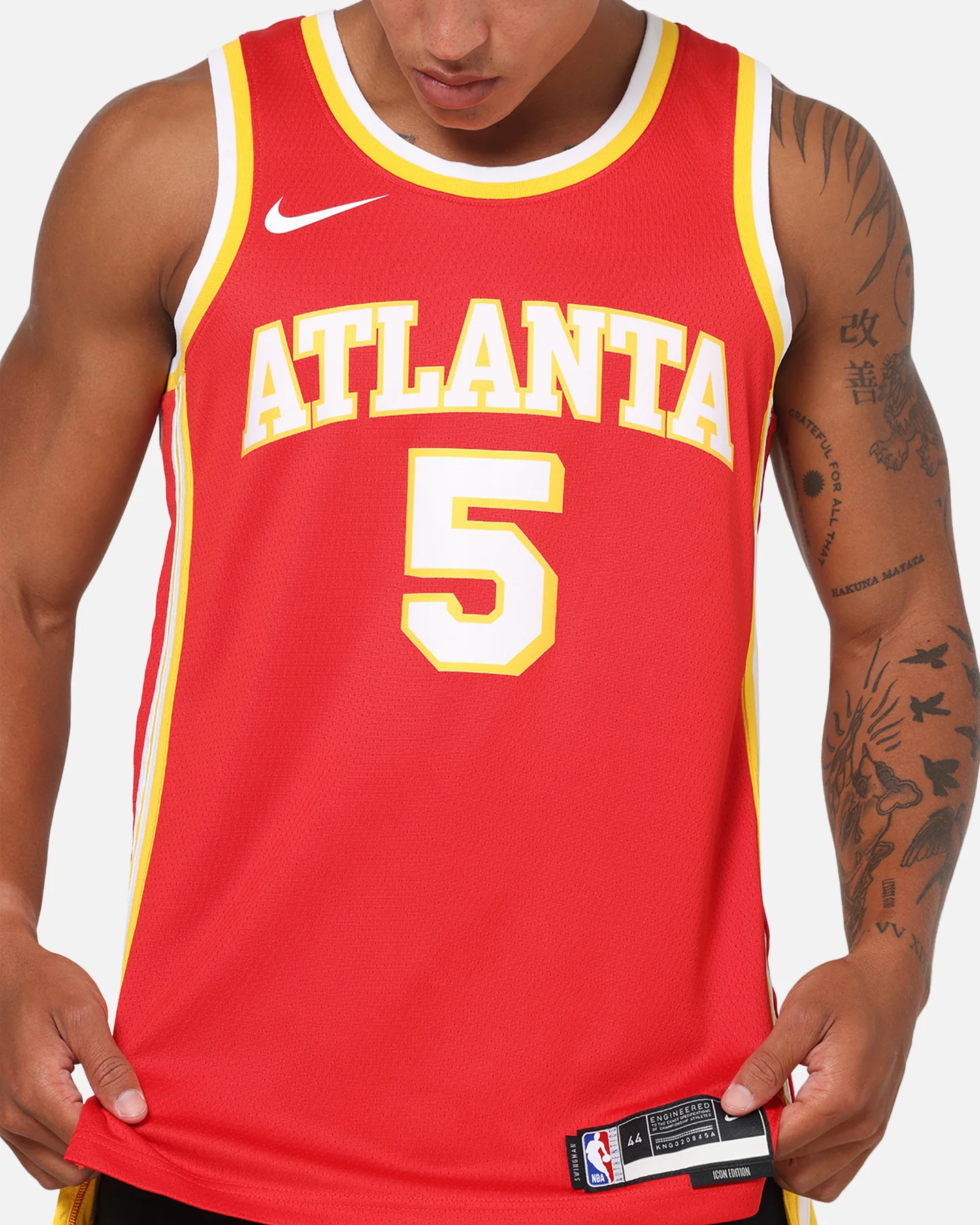 Nike Dyson Daniels Atlanta Hawks #5 Icon Edition Nike Dri-FIT NBA Swingman Jersey University Red - Image 7