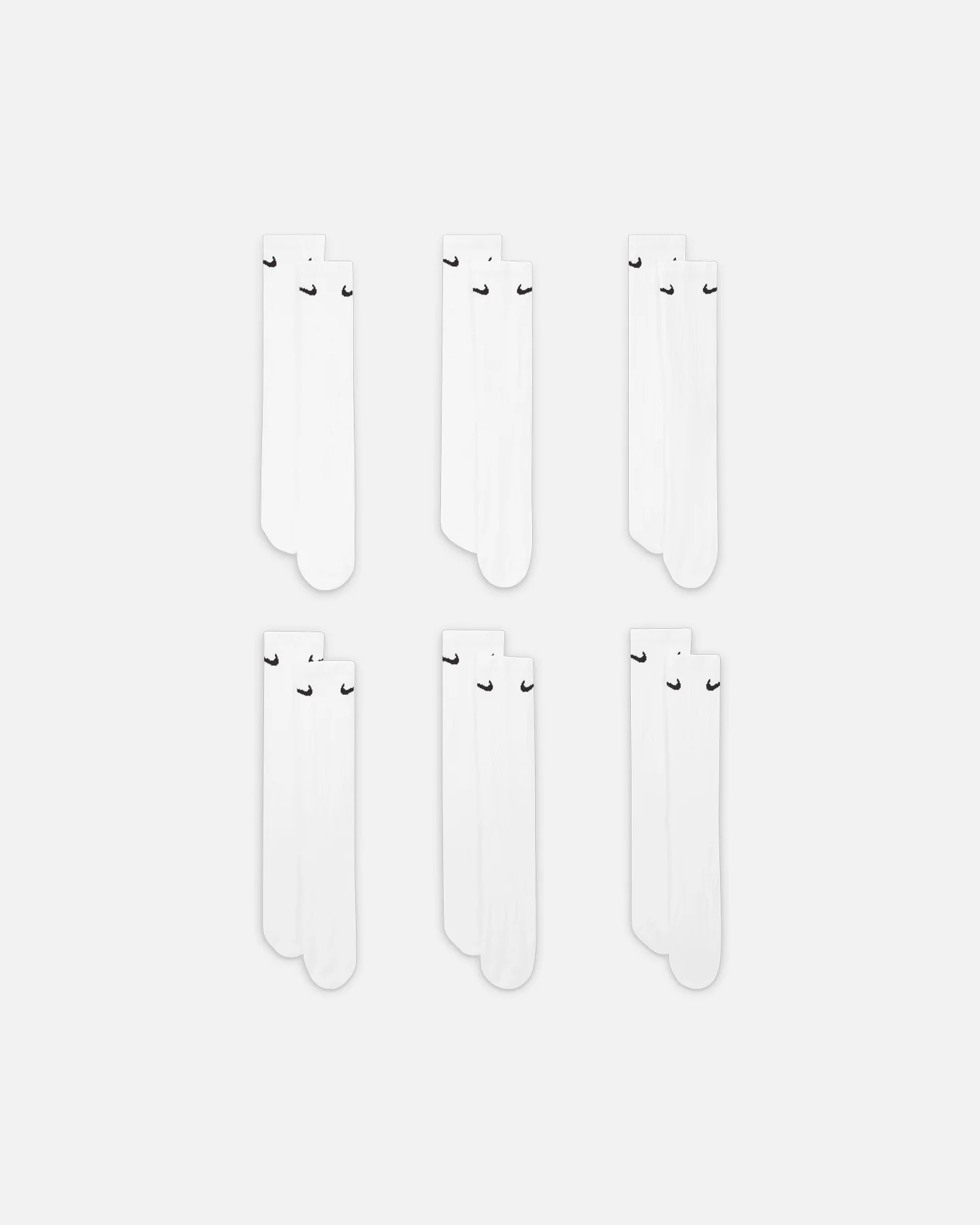 Nike Everday Cotton Cushioned Crew Socks 6 Pack White/Black