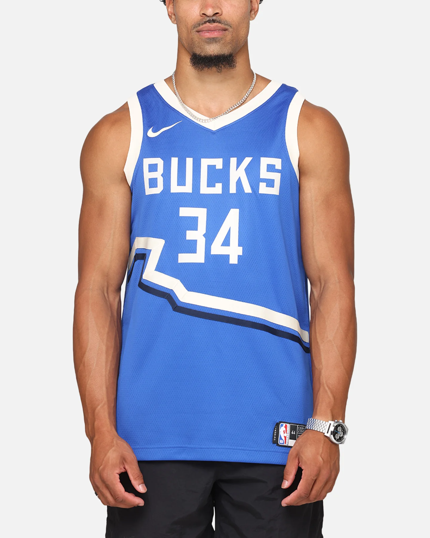 Nike Giannis Antetokounmpo Milwaukee Bucks #34 City Edition 2024/25 Nike Dri-Fit NBA Swingman Jersey Game Royal