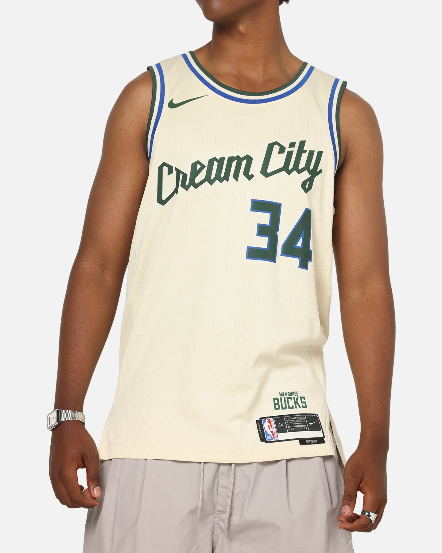 Nike Giannis Antetokounmpo Milwaukee Bucks #34 City Edition 2025/26 NBA Swingman Jersey Flat Opal/Green - Image 7