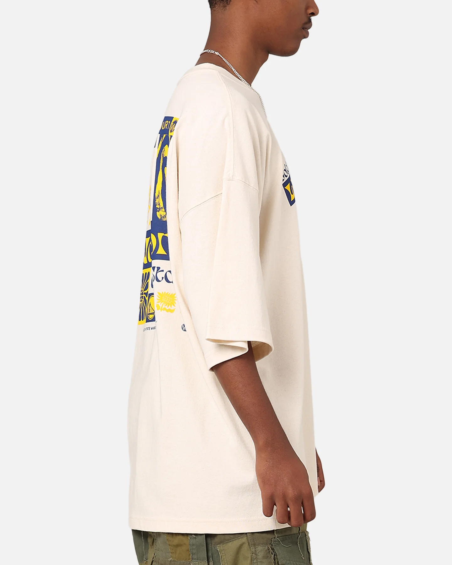 Nike Golden State Warriors NBA Courtside Oversized T-Shirt Pure - Image 5