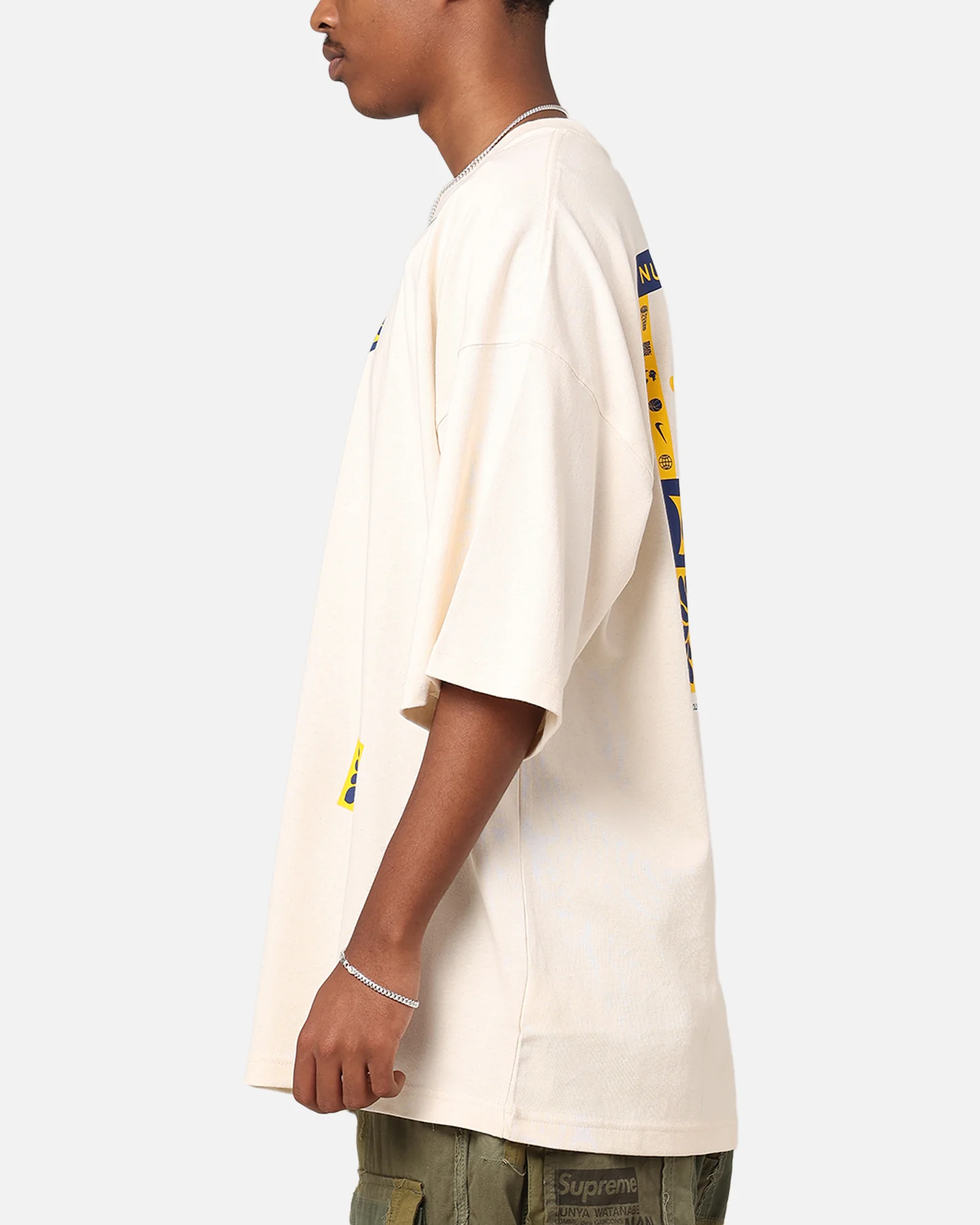 Nike Golden State Warriors NBA Courtside Oversized T-Shirt Pure - Image 6