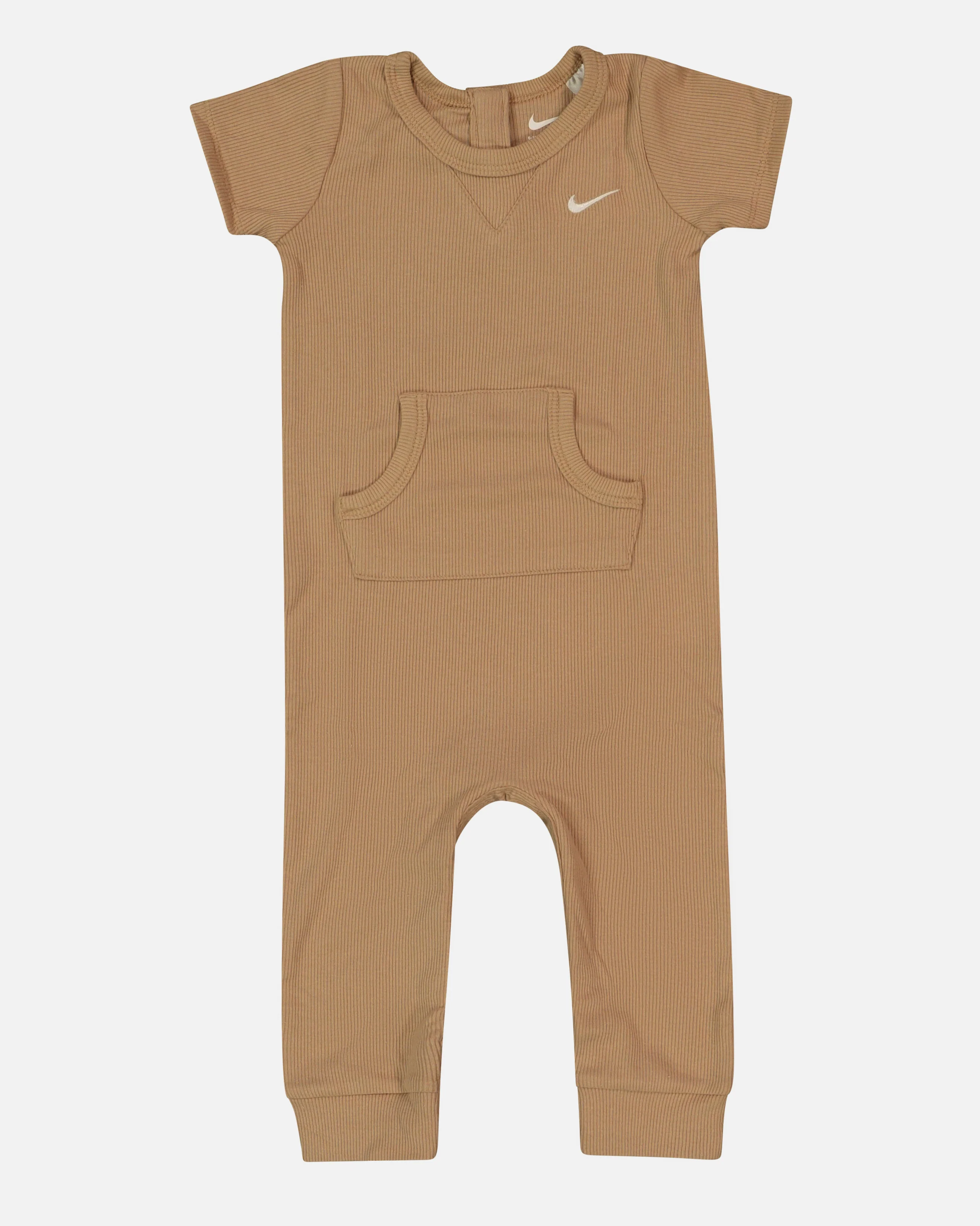 Nike Infants' Rib Knit Romper and Socks Set Brown - Image 3