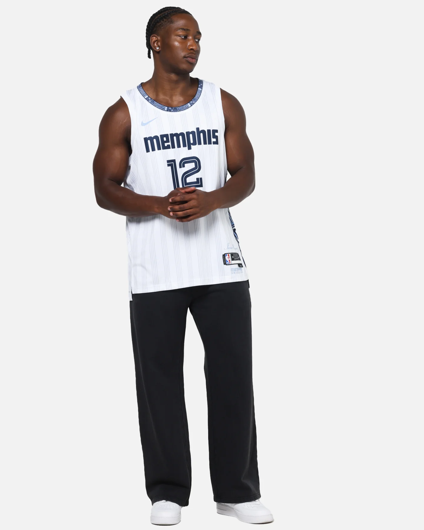 Nike Ja Morant Memphis Grizzlies #12 City Edition Dri-FIT NBA Swingman Jersey White - Image 3