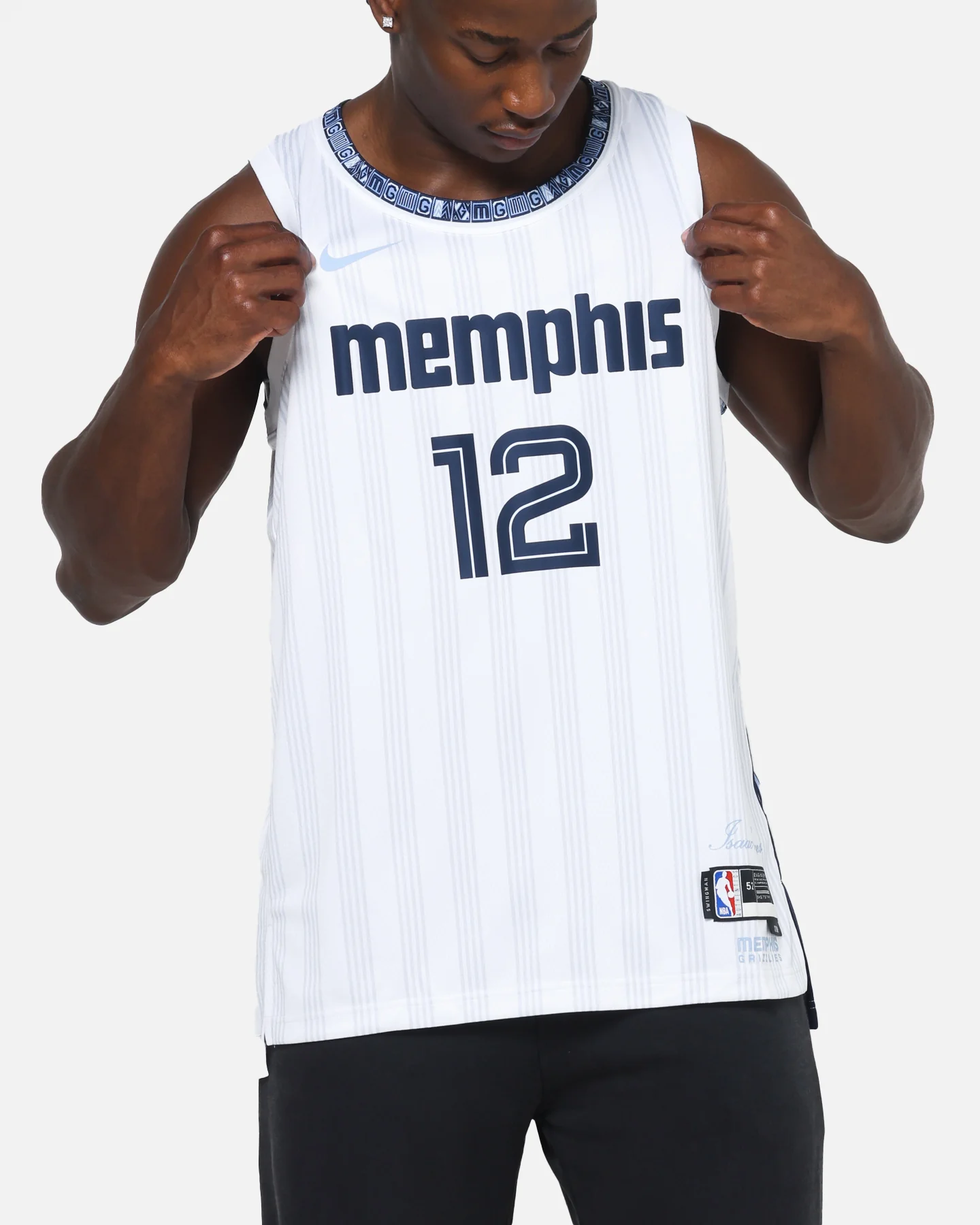 Nike Ja Morant Memphis Grizzlies #12 City Edition Dri-FIT NBA Swingman Jersey White - Image 7
