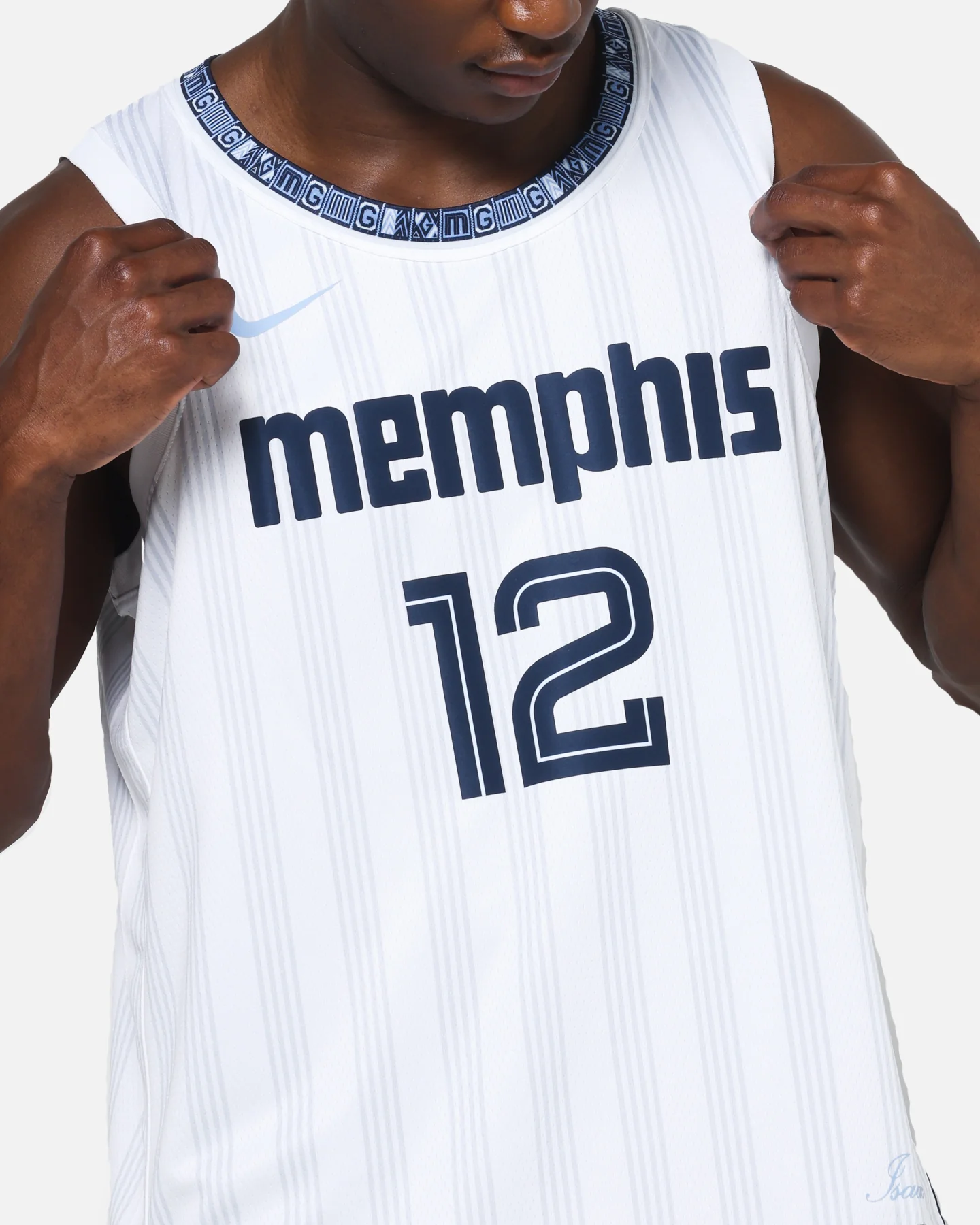 Nike Ja Morant Memphis Grizzlies #12 City Edition Dri-FIT NBA Swingman Jersey White - Image 9