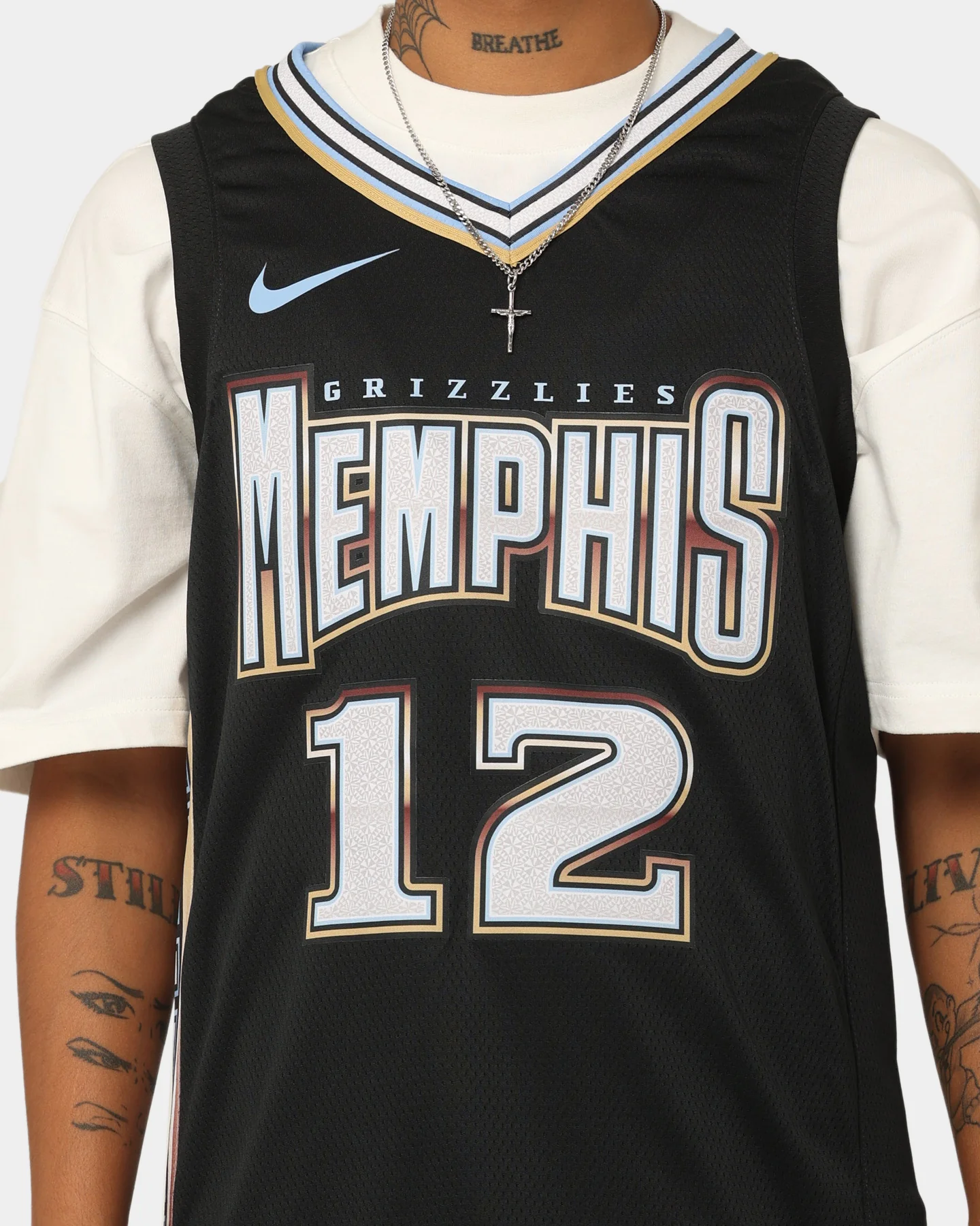 Nike Ja Morant Memphis Grizzlies #12 City Edition Nike Dri-FIT NBA Swingman Jersey Black - Image 4