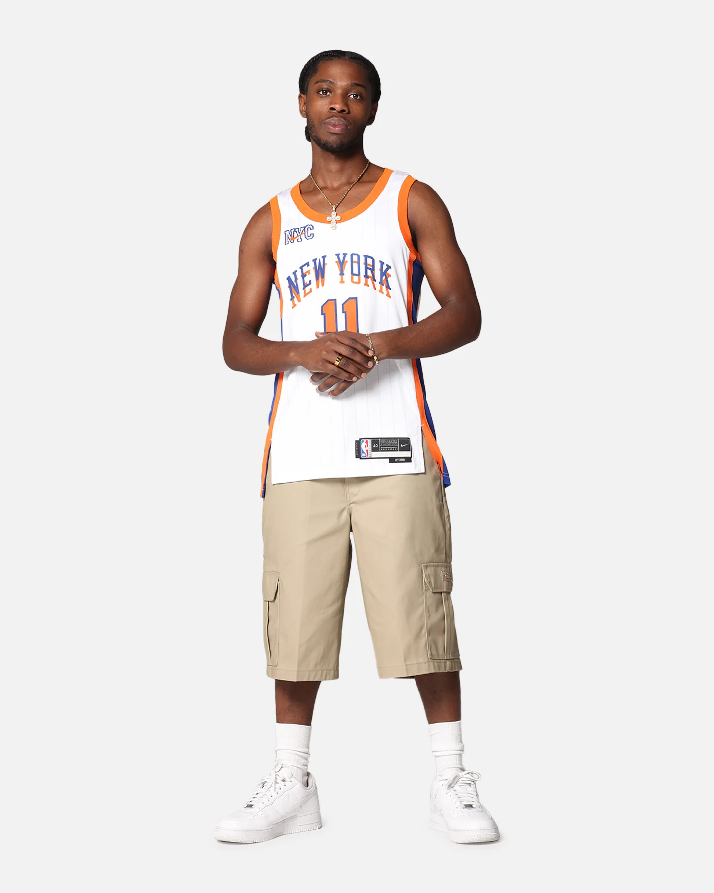 Nike Jalen Brunson New York Knicks #11 City Edition 2024/25 Nike Dri-Fit NBA Swingman Jersey White - Image 3
