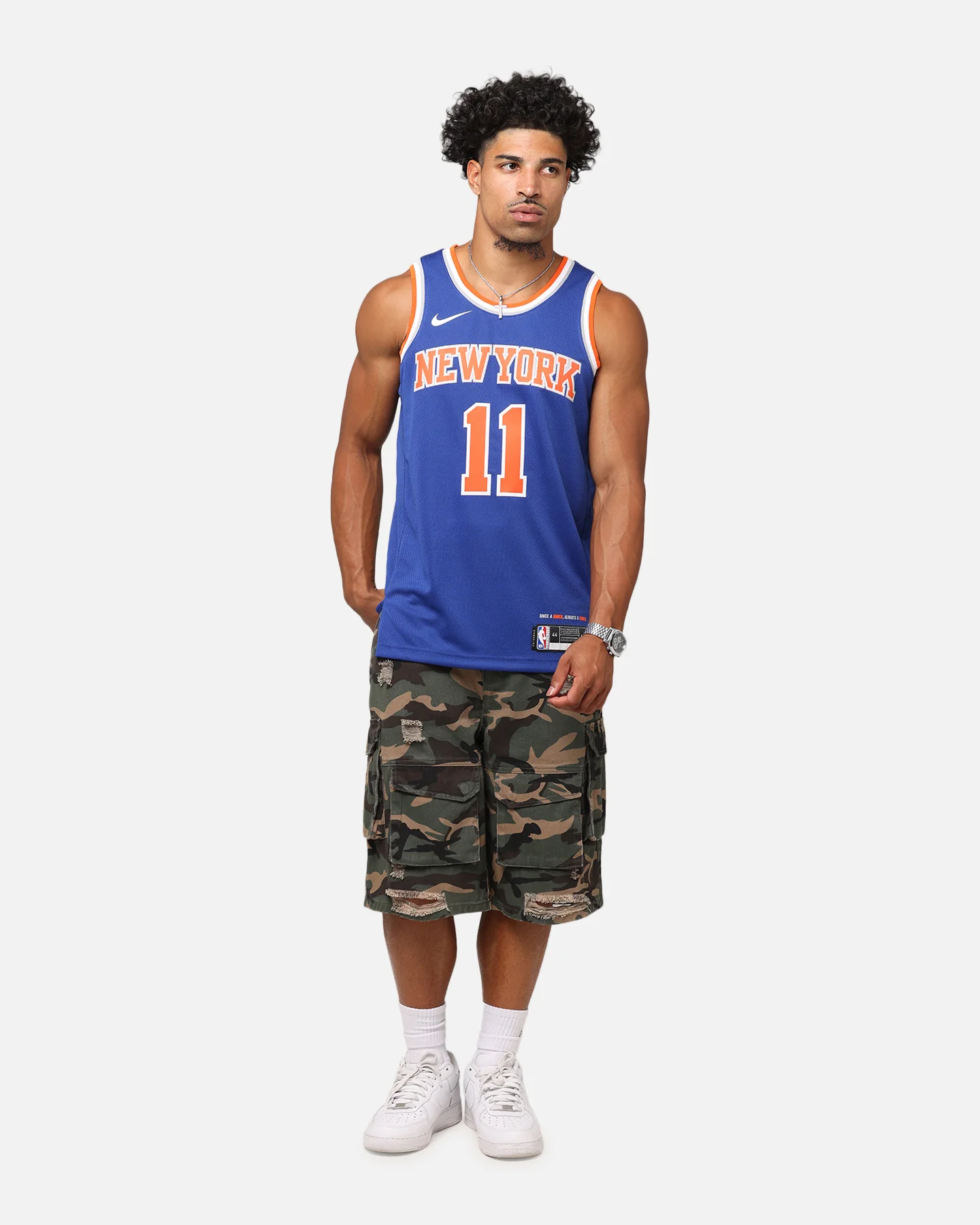 Nike Jalen Brunson New York Knicks #11 Icon Edition 2022/23 Nike Dri-Fit NBA Swingman Jersey Rush Blue - Image 3